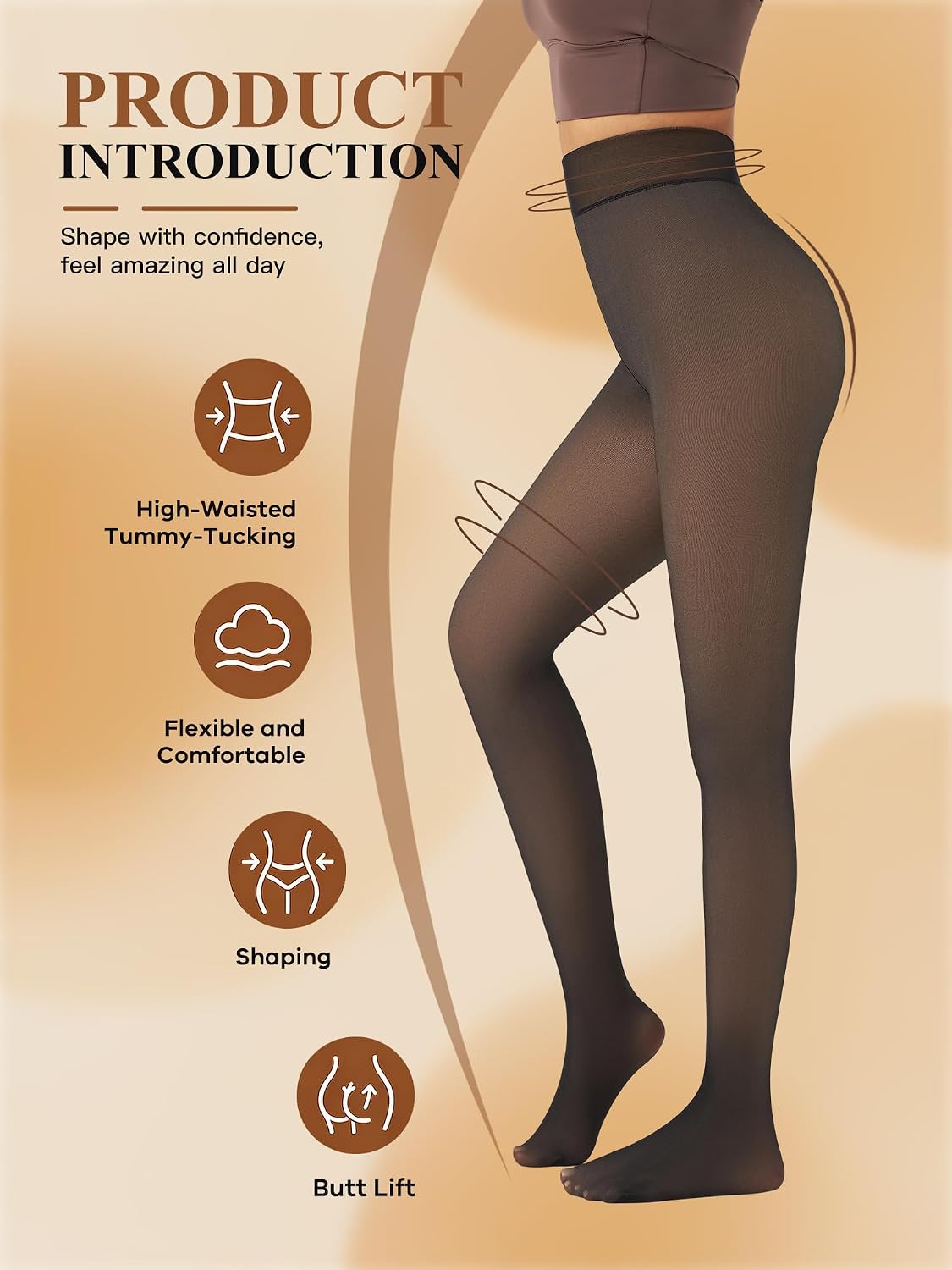 Detalle 1 de Zoe Cubby Fake Sheer Thermal Tights 32°F