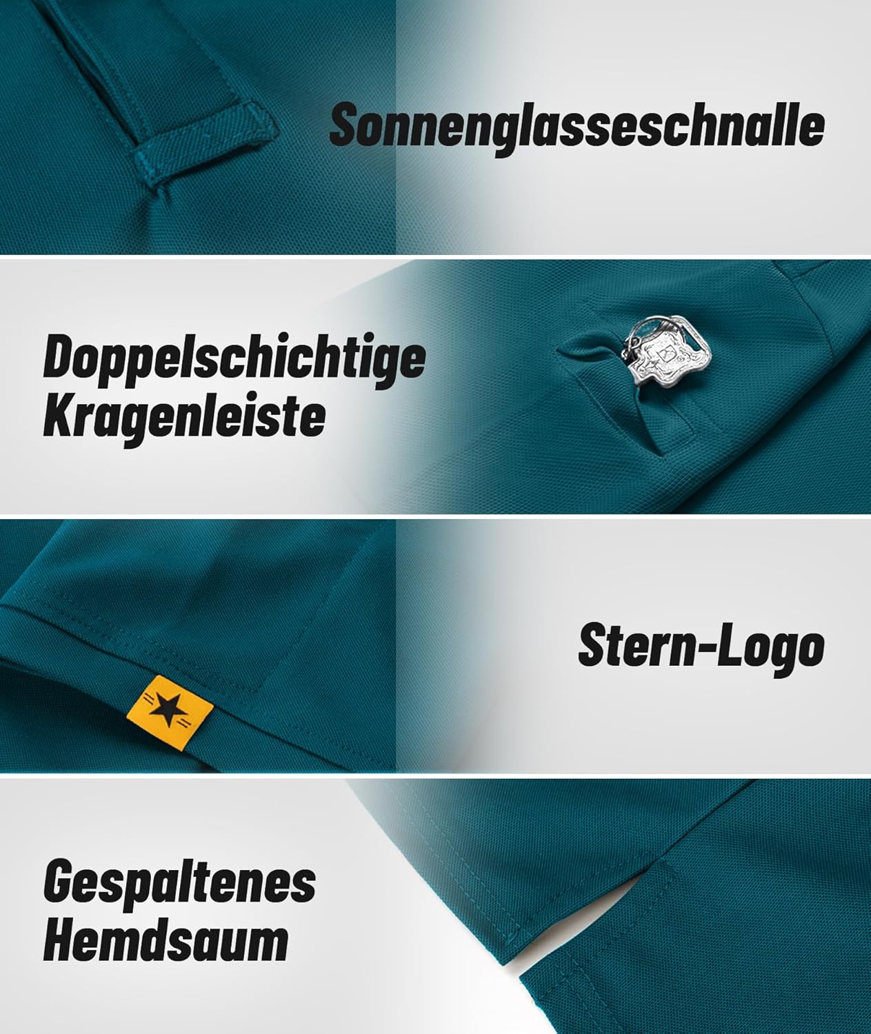 Thumbnail 4 de ZITY 3er Pack Poloshirt Herren Kurzarm – Schnell trocknend, atmungsaktiv, Regular Fit