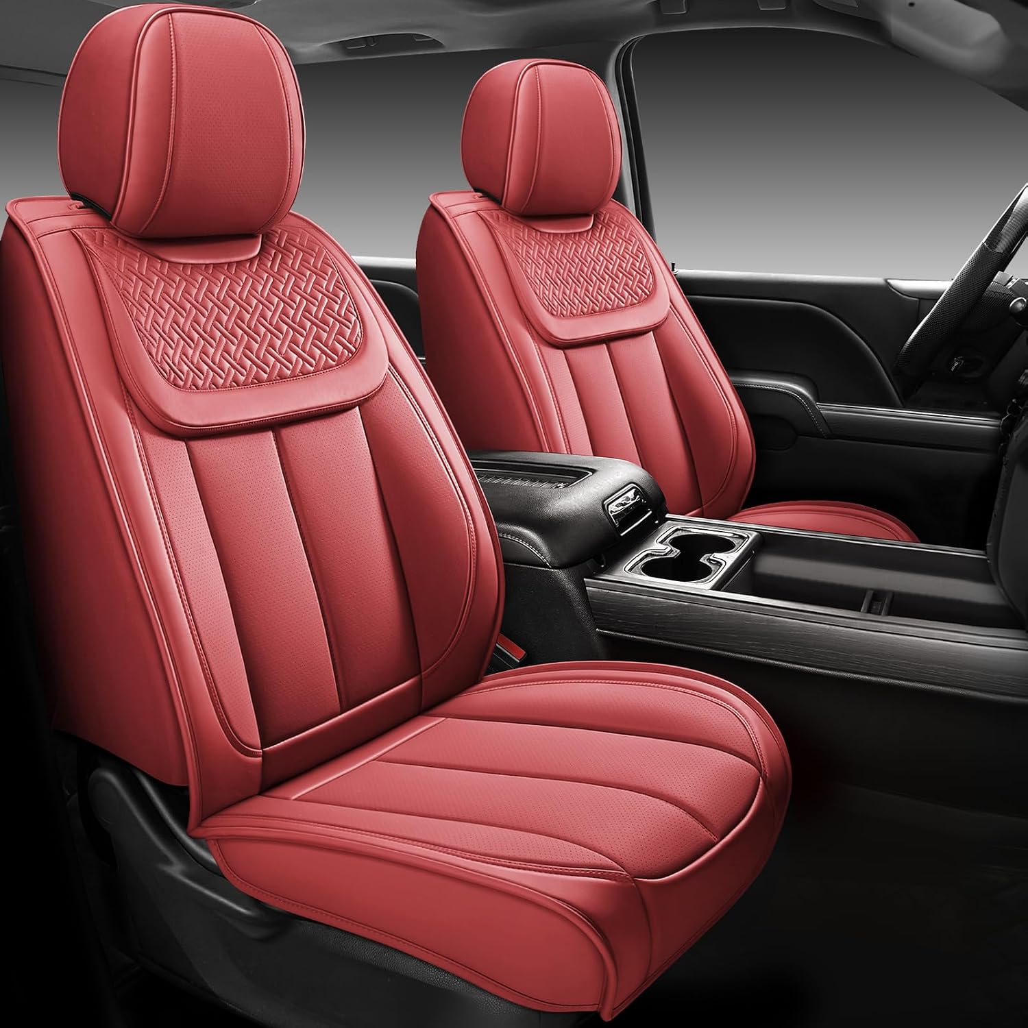 Thumbnail 6 de ifwohao Seat Covers for Chevy Silverado & GMC Sierra (2007–2026) Full Leather Front & Back Seat Protection