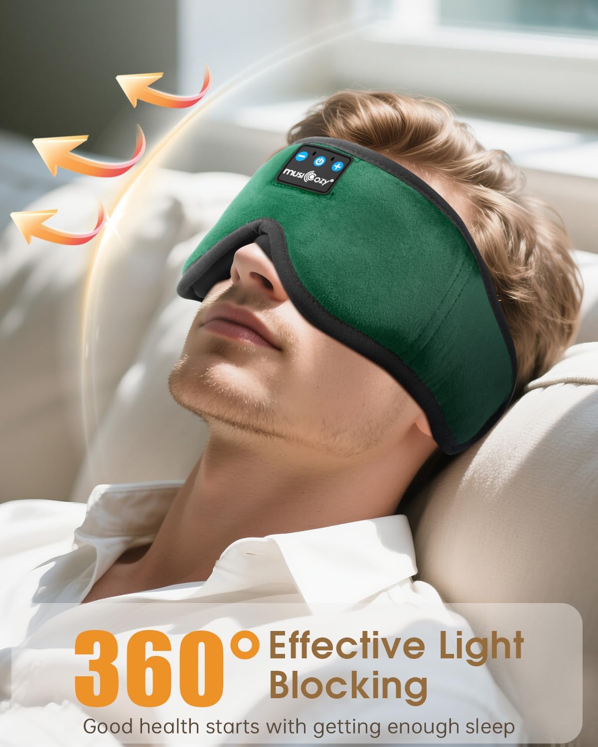 Detalle de MUSICOZY 3D Bluetooth Sleep Mask Headphones with 3D 100% blockout design