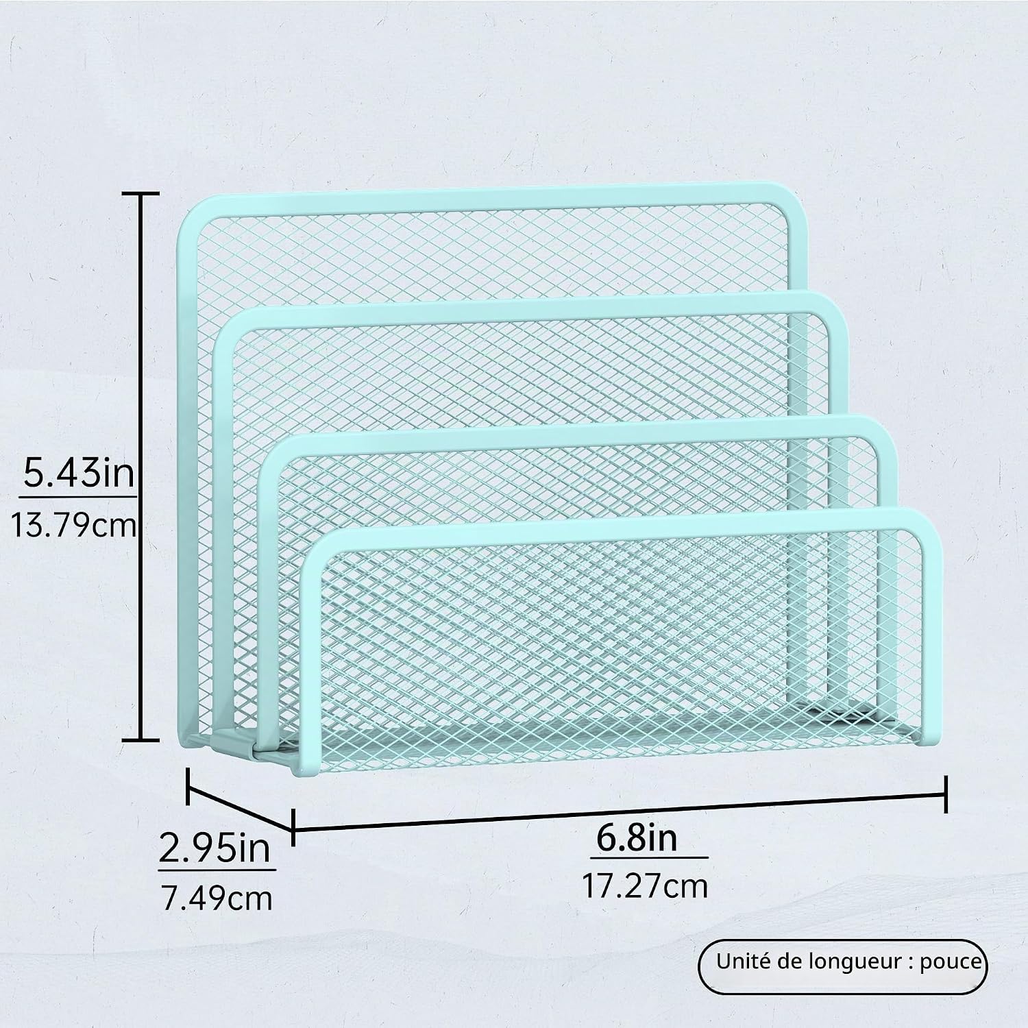 Detalle de SUPEASY sxg03 brievenorganizer van metaal met 3 vakken, blauw