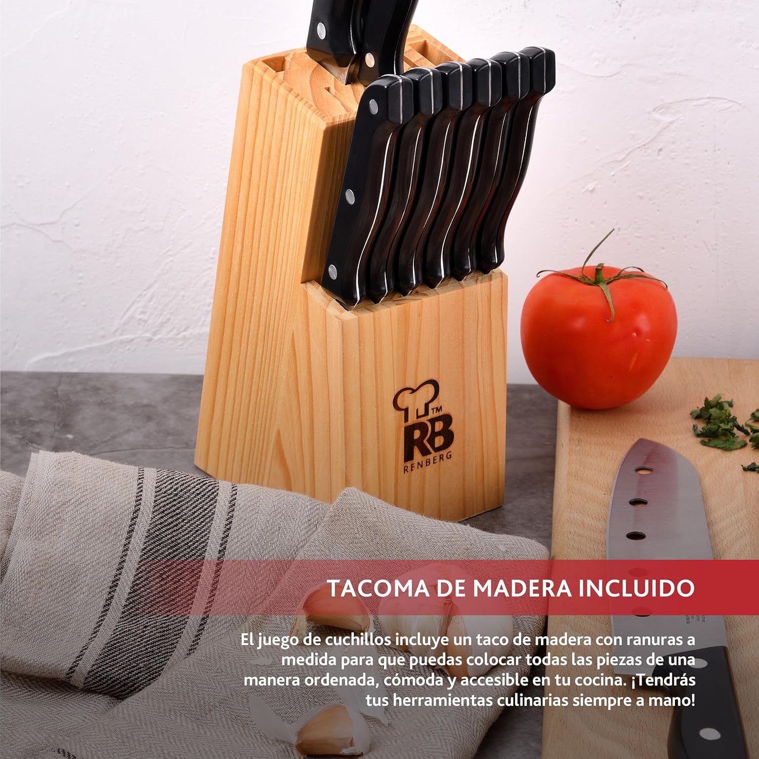 Thumbnail 5 de Renberg Tenessy 🗡️ Set de Cuchillos de Cocina 15 Piezas