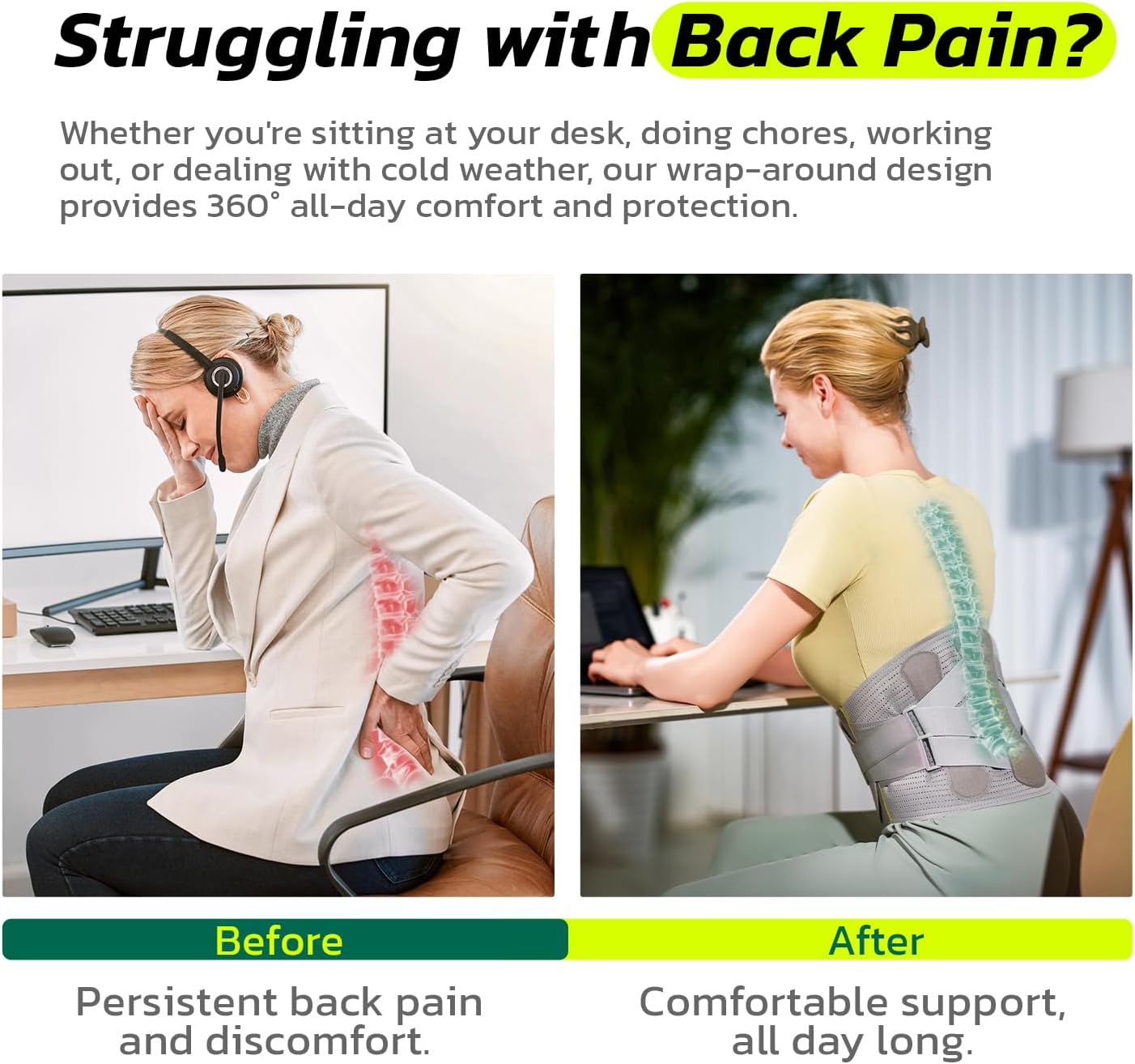 Thumbnail 6 de aoFIT Back Brace S — lumbar support belt for pain relief 🩺