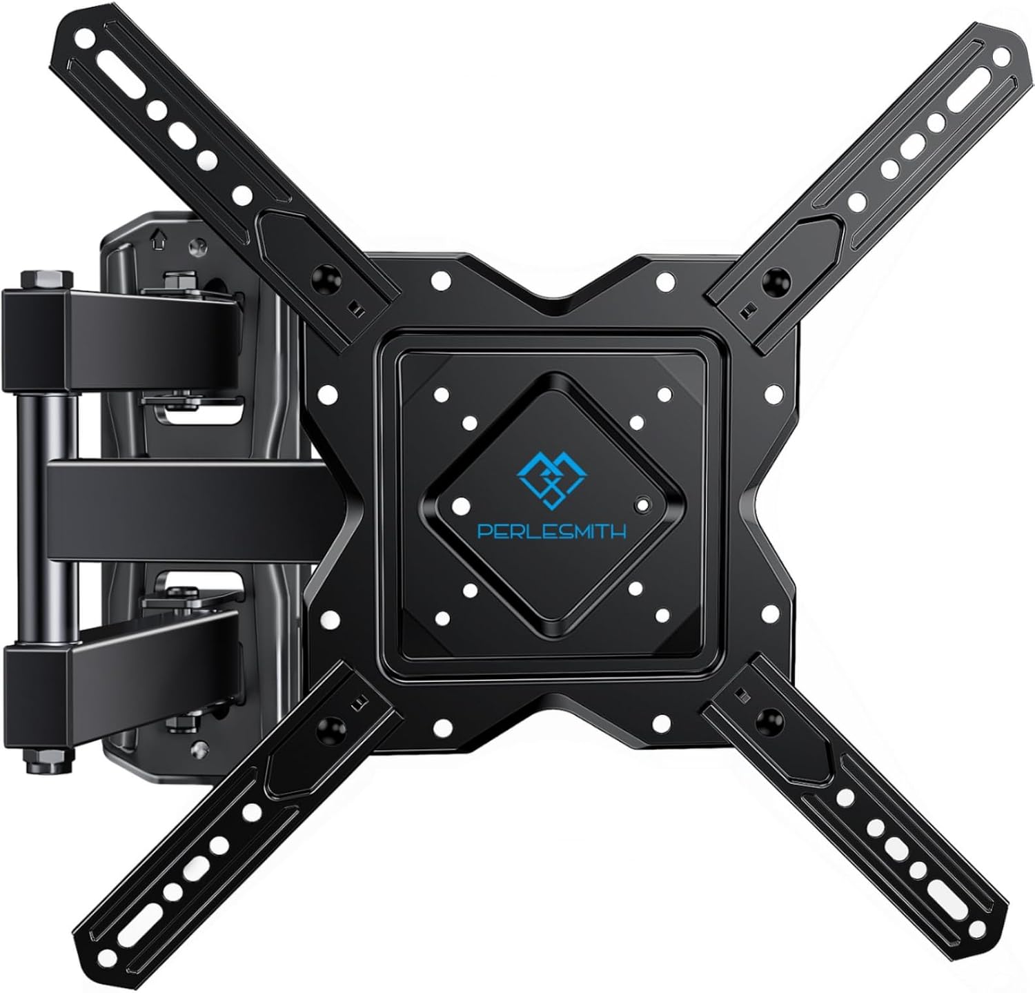Detalle de PERLESMITH Full Motion TV Wall Mount (27–60 in) for Flat & Curved TVs — Single Stud, VESA up to 400x400mm