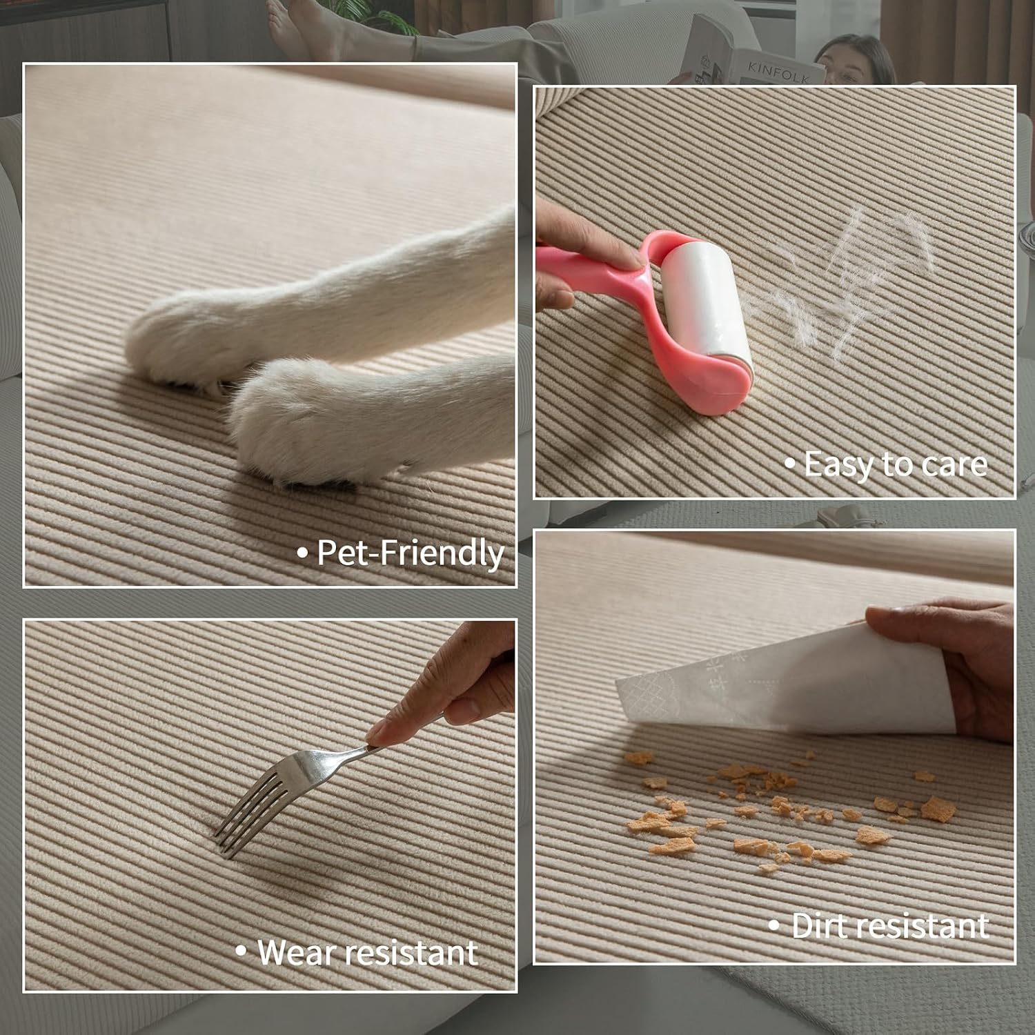 Detalle de OHSIO Sectional Couch Cover 1-Piece Sofa Protector ๐