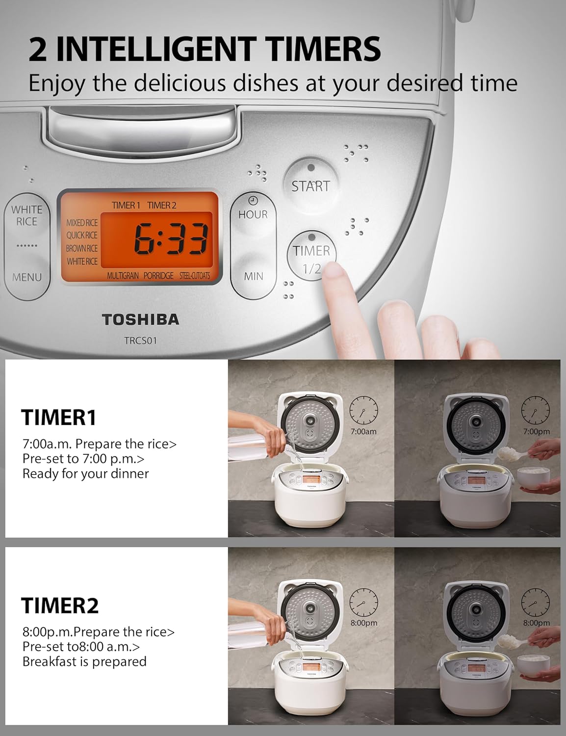 Thumbnail 4 de Toshiba Rice Cooker 6-Cup Capacity, Fuzzy Logic ๐