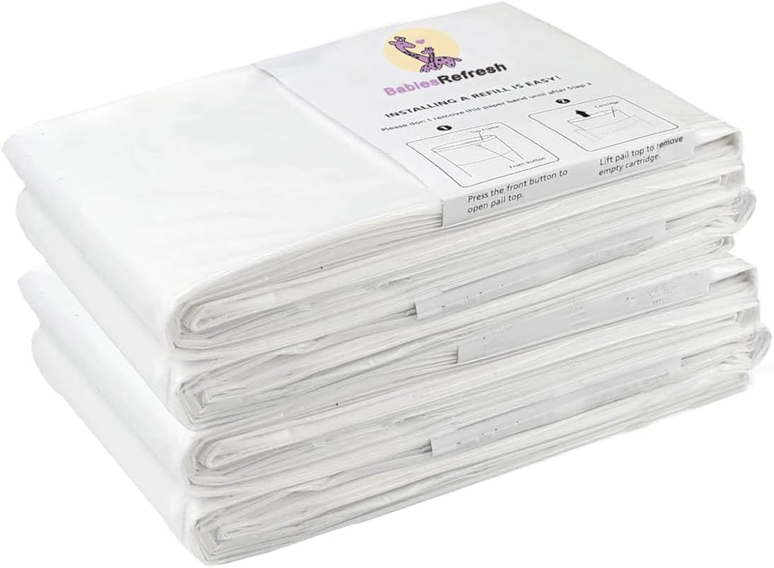 Detalle 2 de BabiesRefresh Diaper Pail Refills, 4-Pack, Fresh Powder, DEKOR CLASSIC Compatible