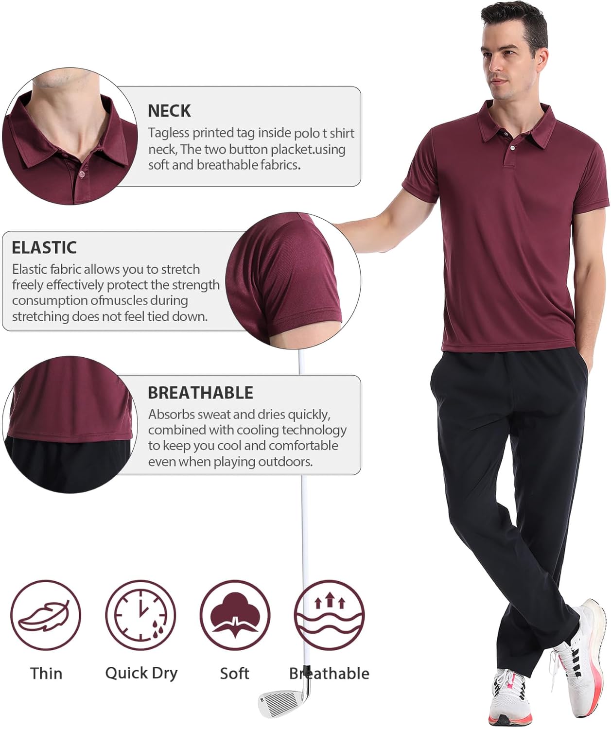 Thumbnail 5 de Star Vibe 3er-Set Herren Poloshirts (Kurzarm) – atmungsaktiv & schnell trocknend