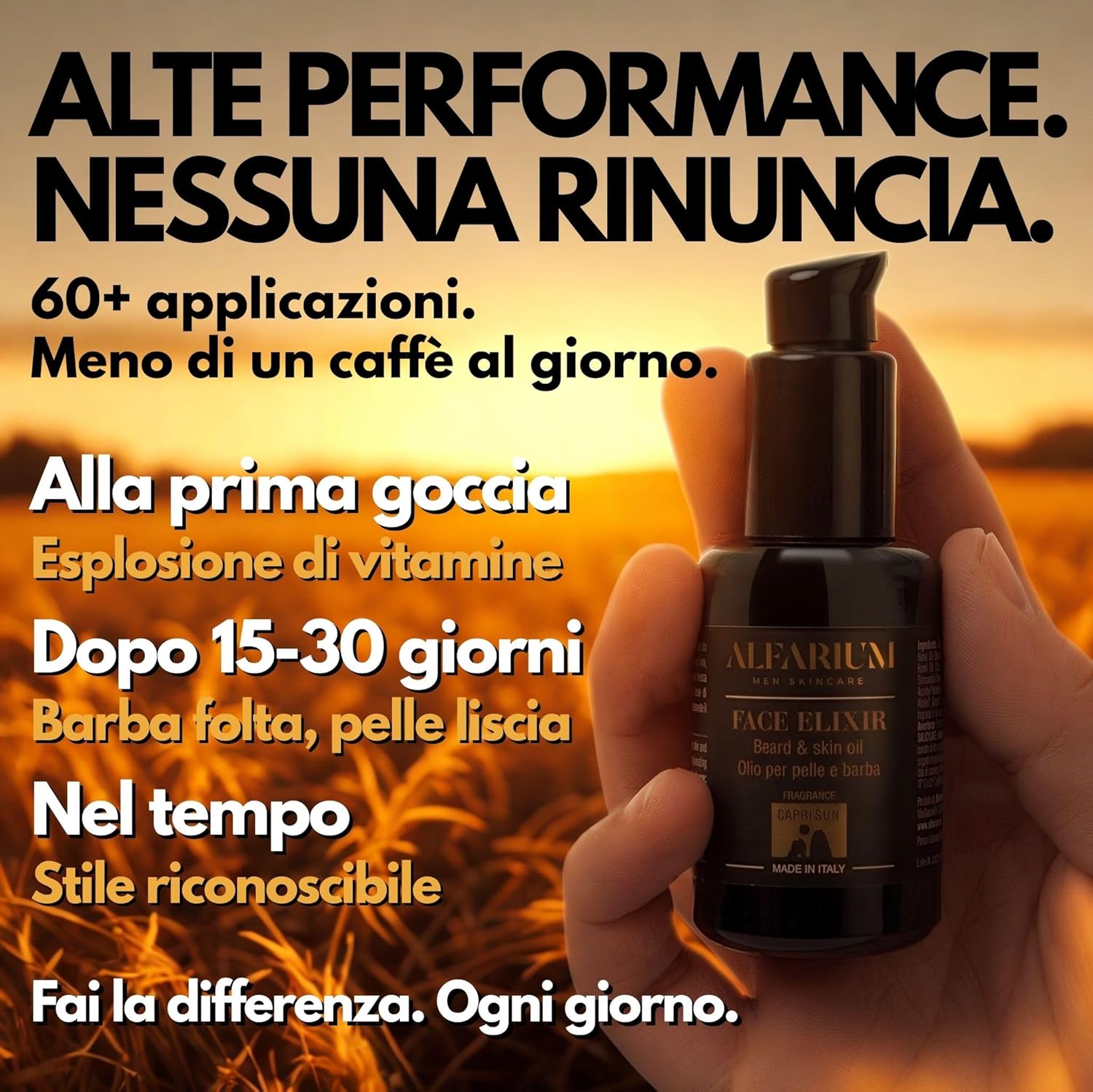 Detalle de Alfarium Olio Barba Uomo & Balsamo Barba con Retinolo e Oli Naturali – Morbidezza leggera, pelle confortevole