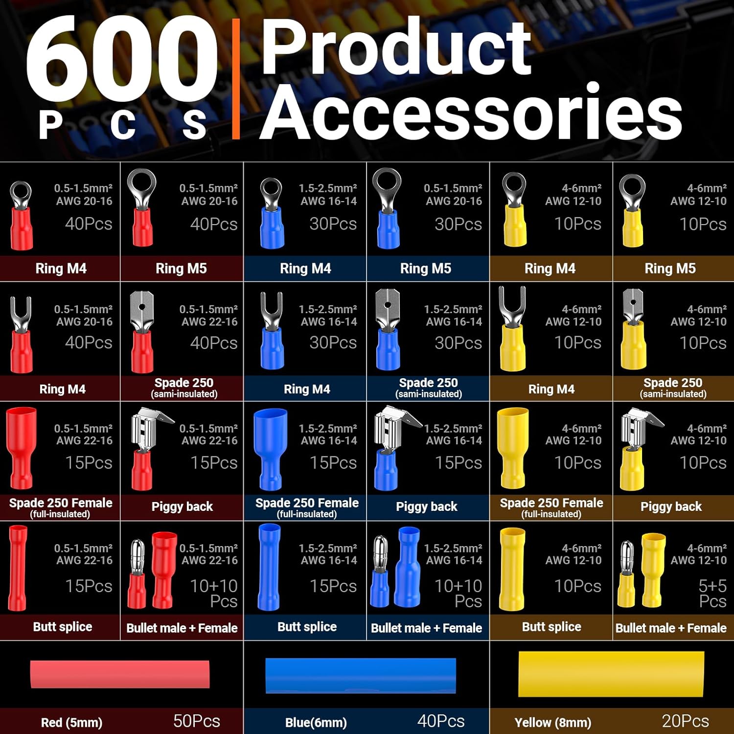 Detalle 2 de Preciva 600-Piece crimping tool set