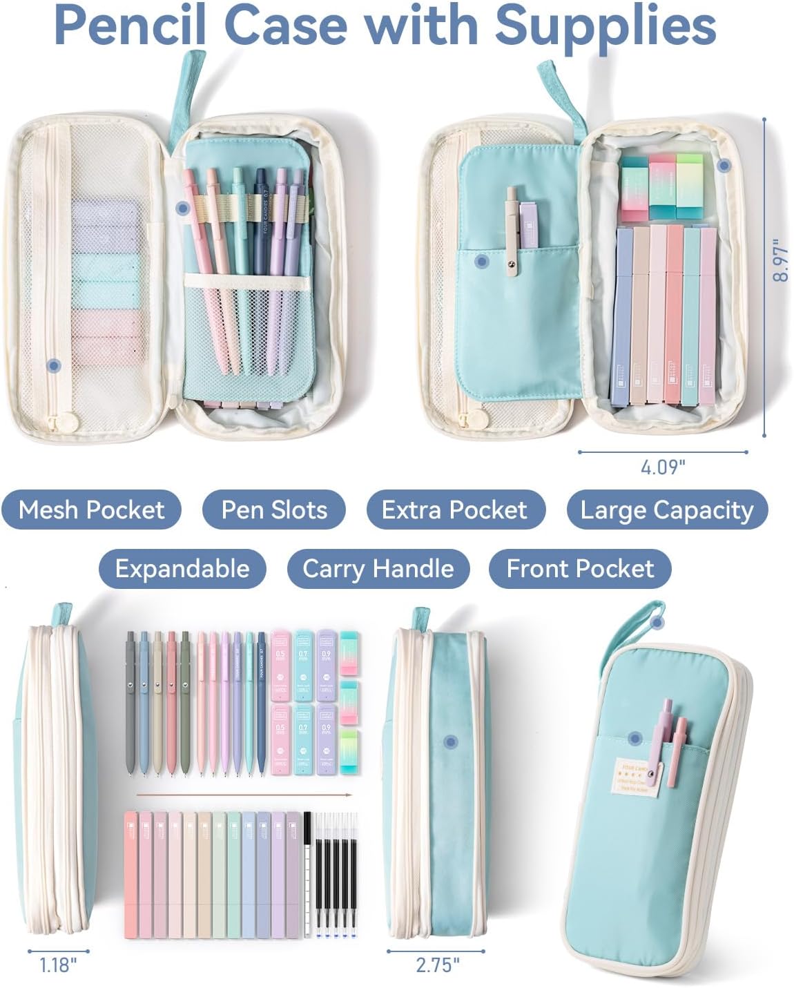 Detalle de Four Candies pencil case set 39 pcs
