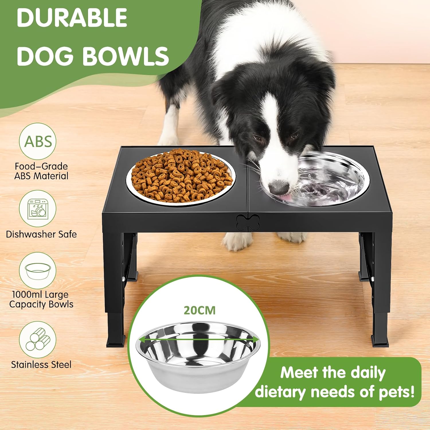 Thumbnail 5 de Aystkniet Raised Dog Bowls 5‑height adjustable