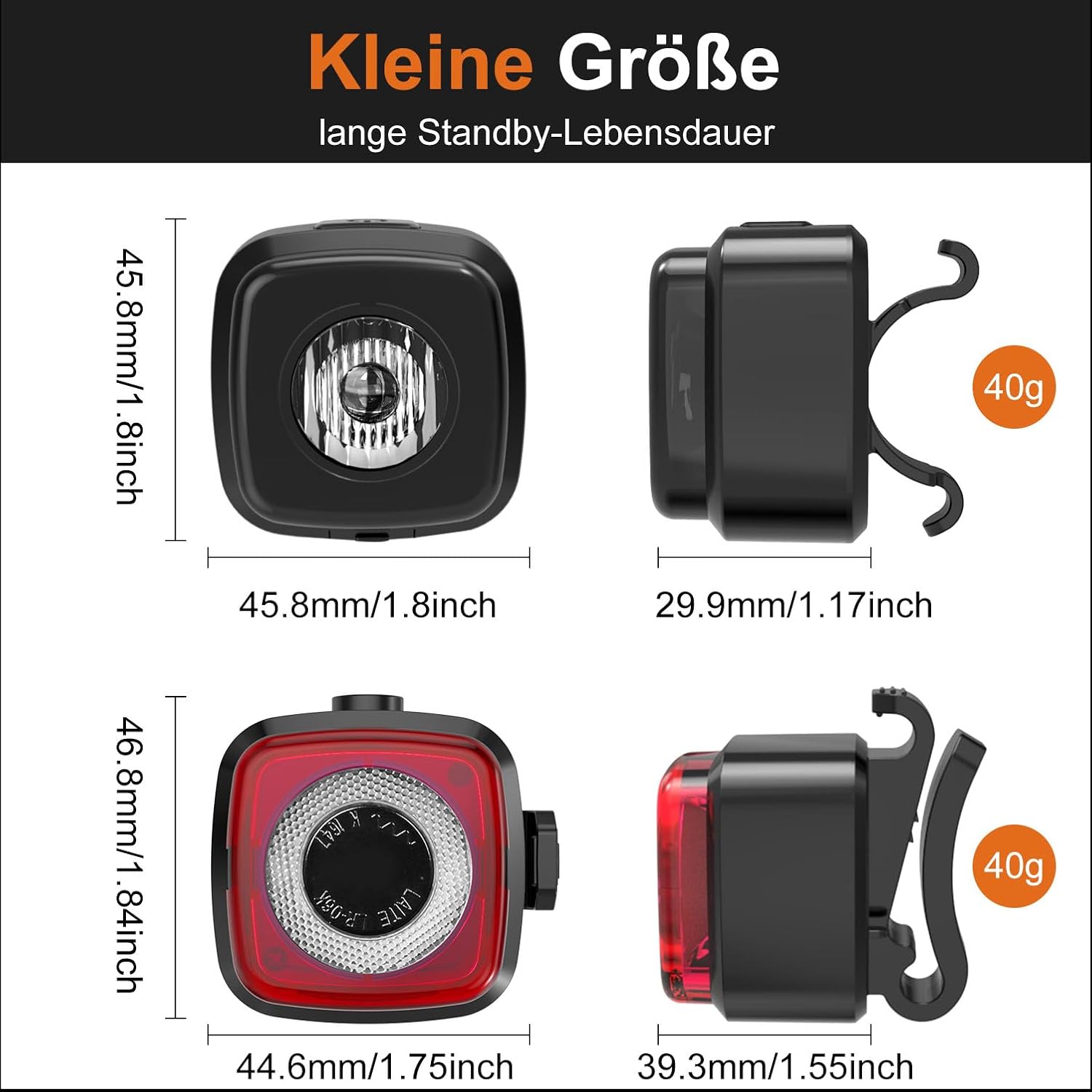 Thumbnail 5 de Antimi Fahrradleuchten-Set, StVZO-zugelassen Beleuchtungsset Led IPX5 Frontlicht + Rücklicht Fahrradlicht Set USB Typ C
Antimi Fahrradleuchten-Set, StVZO-zugelassen Beleuc…