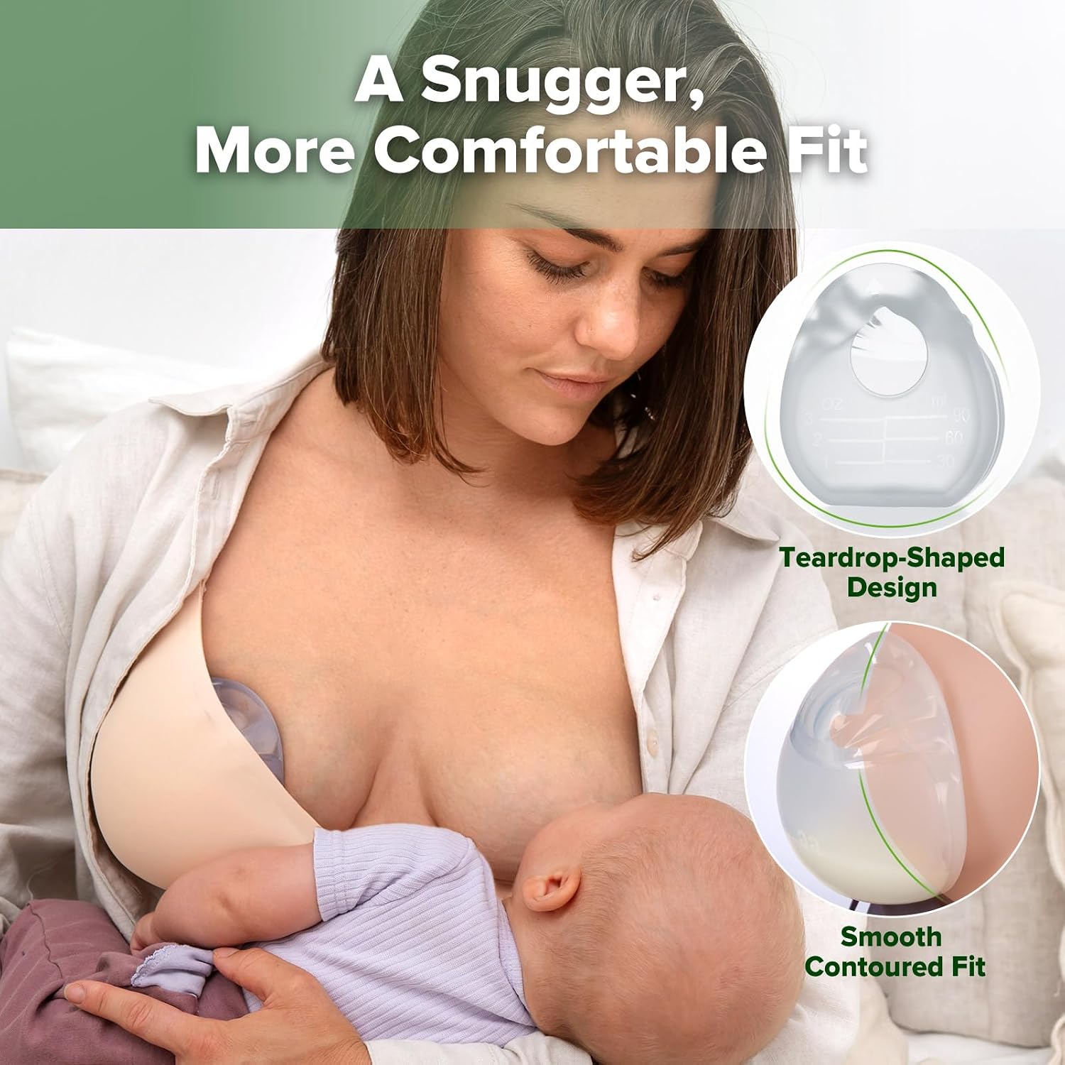 Thumbnail 3 de haakaa Halo Silicone Breast Milk Collector – Wearable Hands-Free Breast Pump (3oz/90ml)