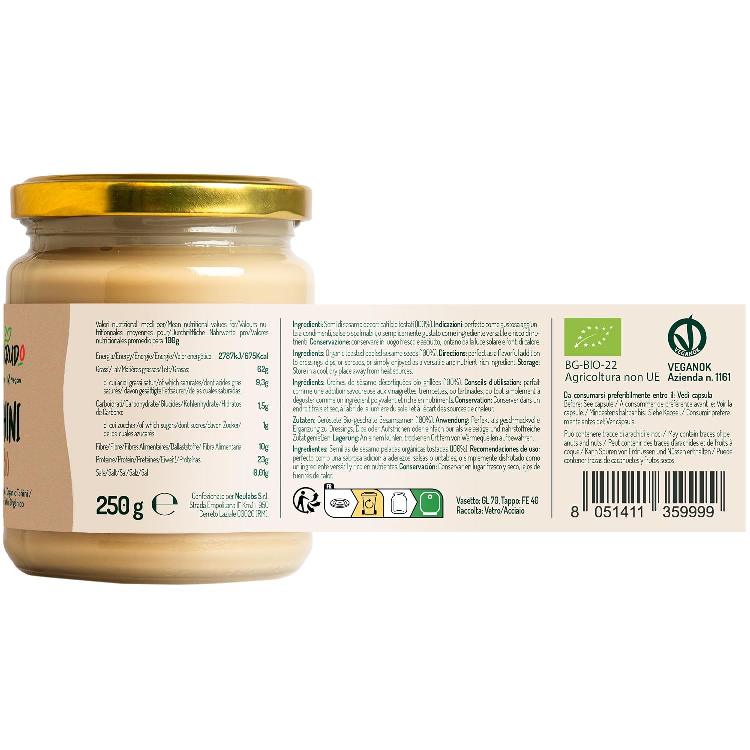Detalle de Tahini Sesampaste Bio – 250 g von CiboCrudo