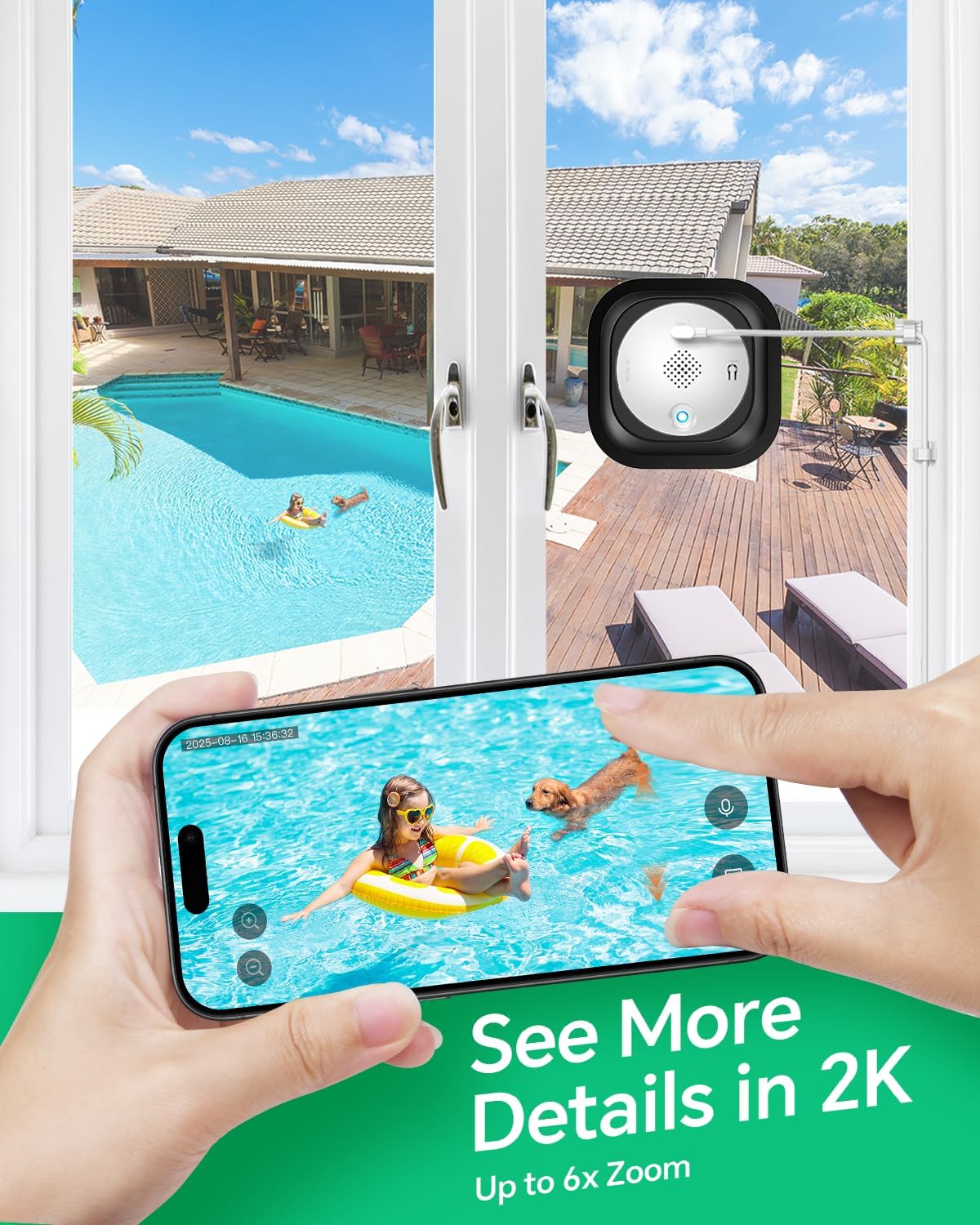 Thumbnail 6 de SYMYNELEC Window Cameras for Home Security: 2K Full Colour Night Vision, 5G/2.4G Indoor Camera with Tilt Mount
