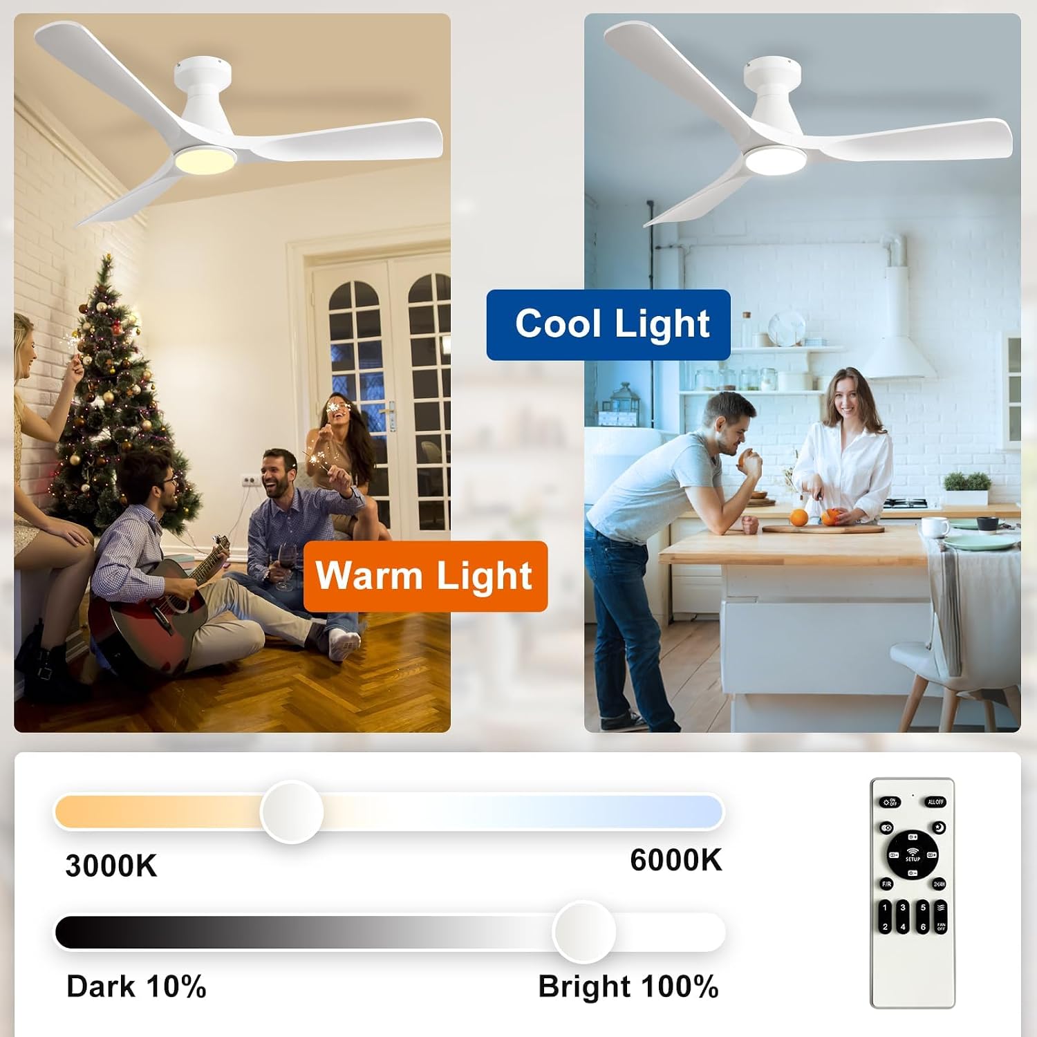 Detalle 1 de Depuley ceiling fan 52-inch