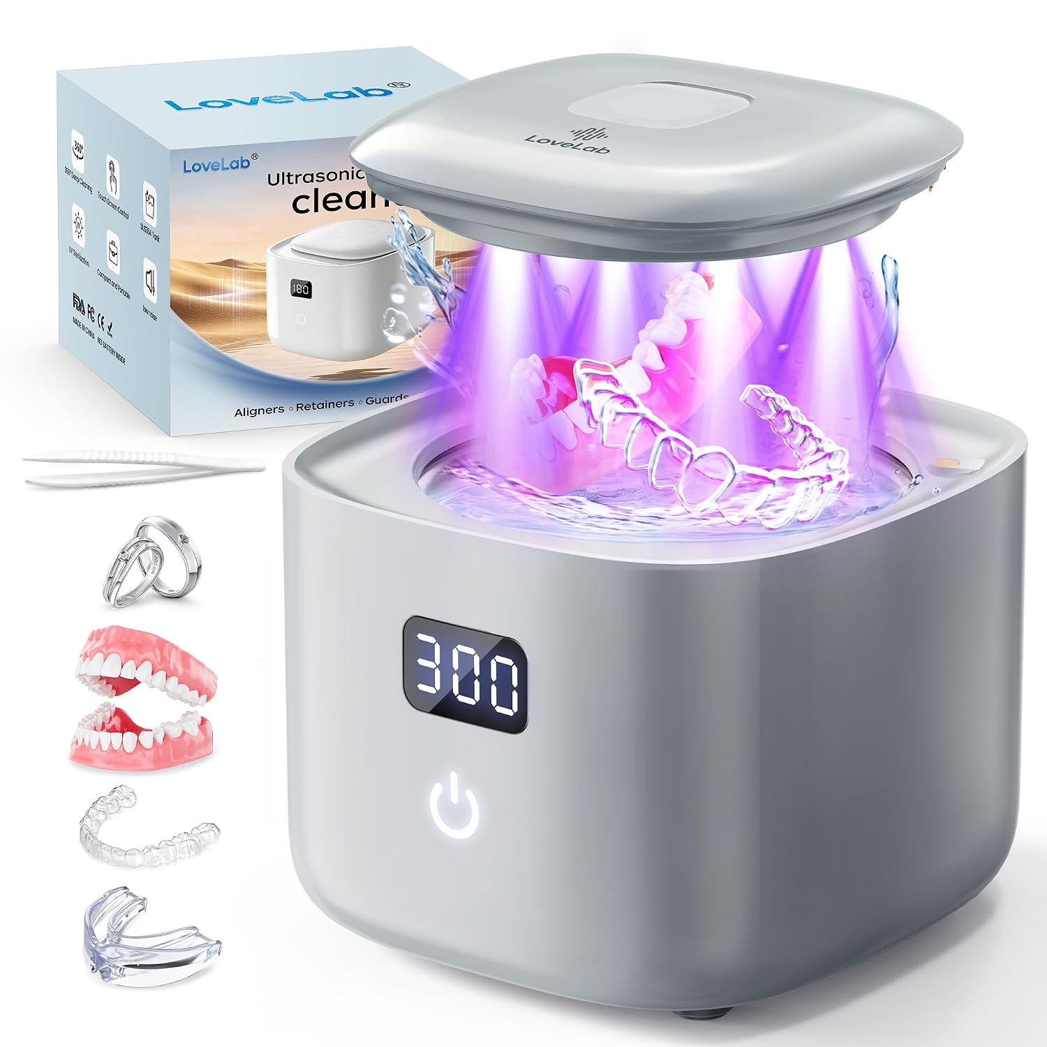 LOVELAB LOVELABSC-210 Ultrasonic Retainer Cleaner, 48kHz, 200 mL