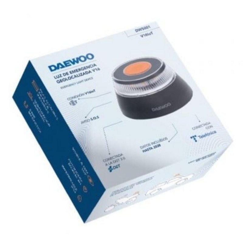 Detalle 2 de Baliza de emergencia Daewoo DW5001 V16 geolocalizable con imán e IP54 (pila incluida)