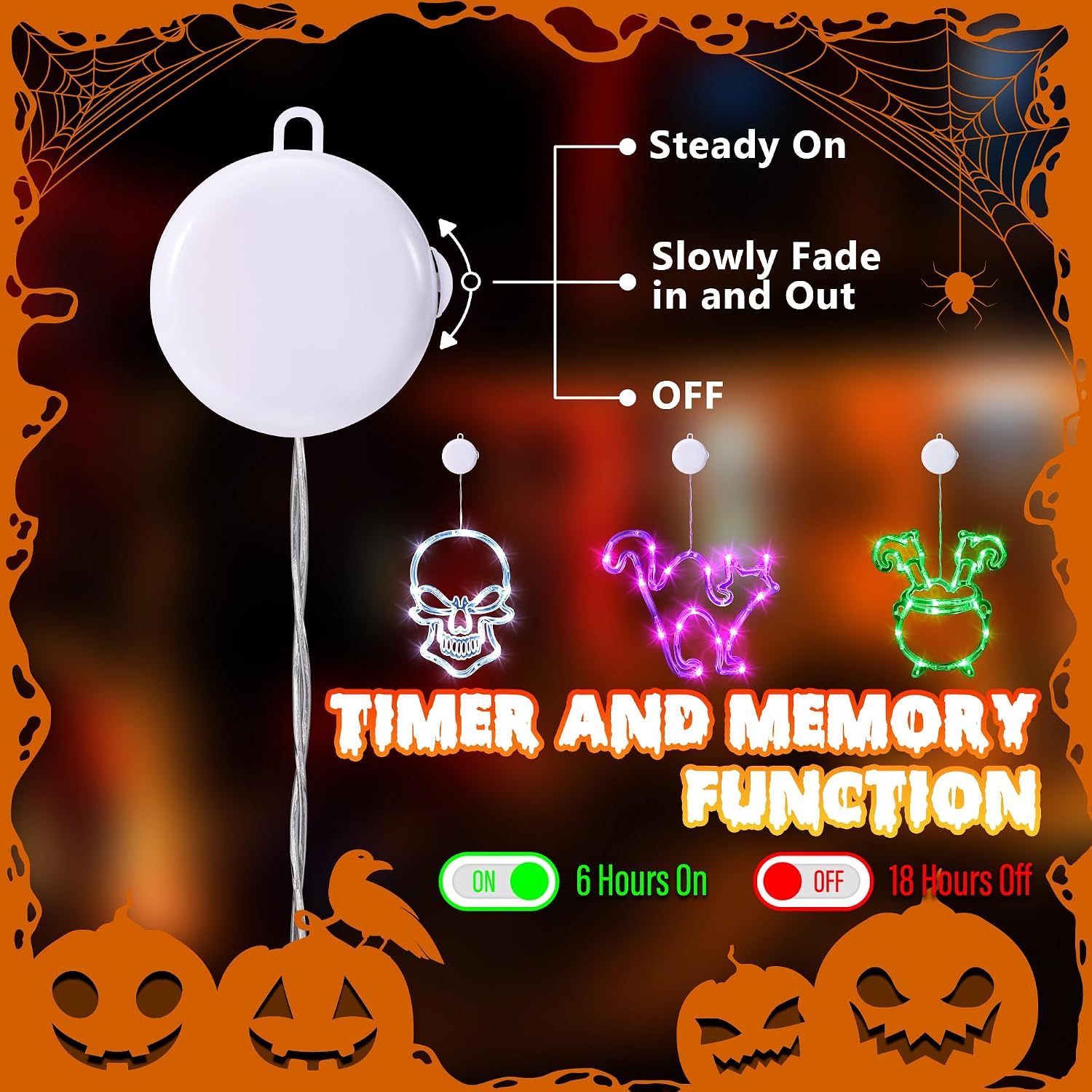 Detalle de Joomer Halloween Window Lights 3-Pack
