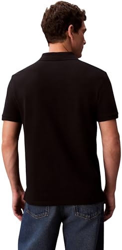 Thumbnail 1 de Calvin Klein Polo de Manga Corta para Hombre Monogram Pique en Negro (Black) – Talla L
