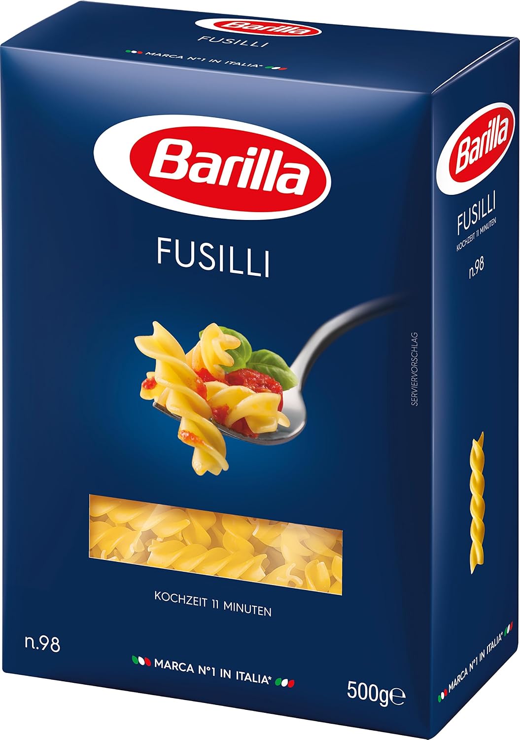 Detalle 2 de Barilla Pasta Nudeln Fusilli n.98 – 5 x 500 g aus Hartweizen, al dente