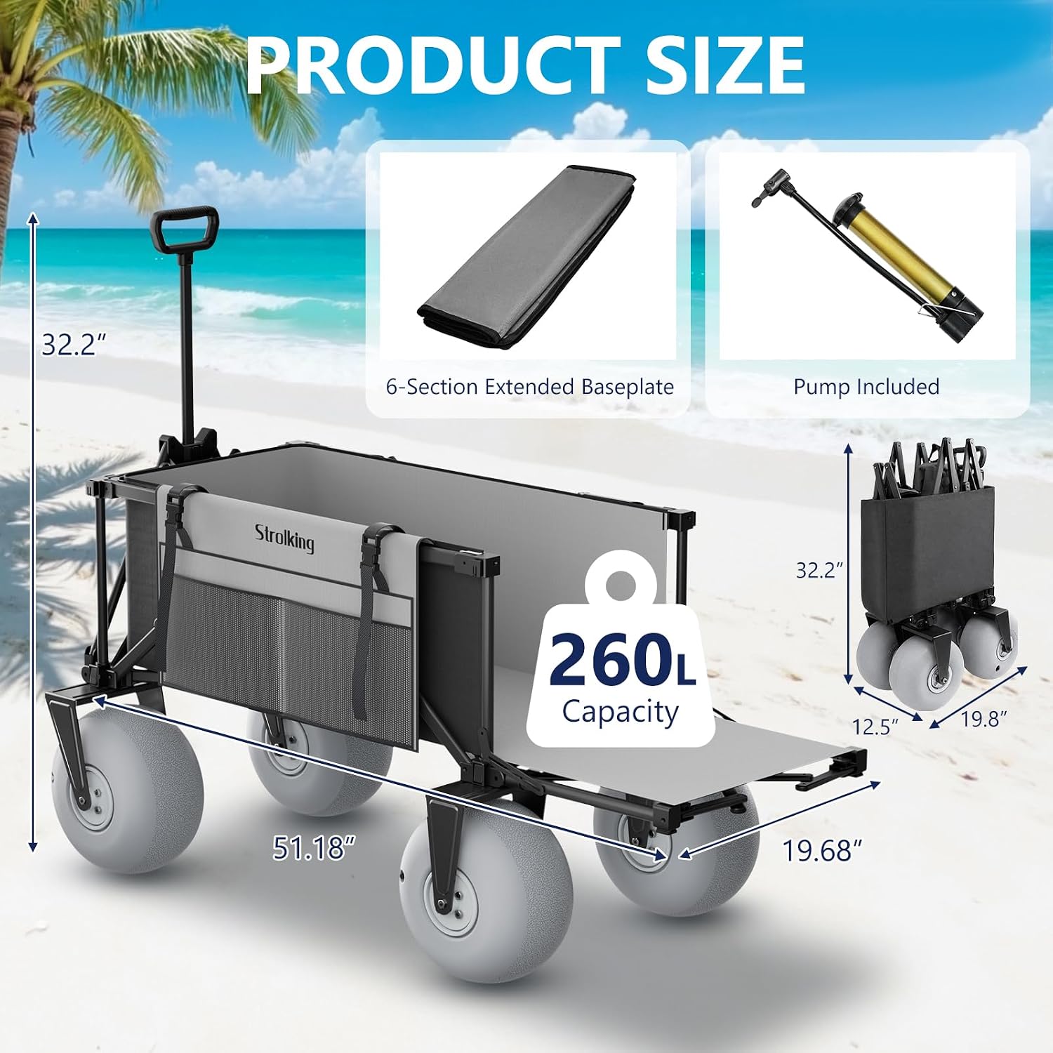 Detalle 2 de Strolking Beach Wagon, 51-Inch