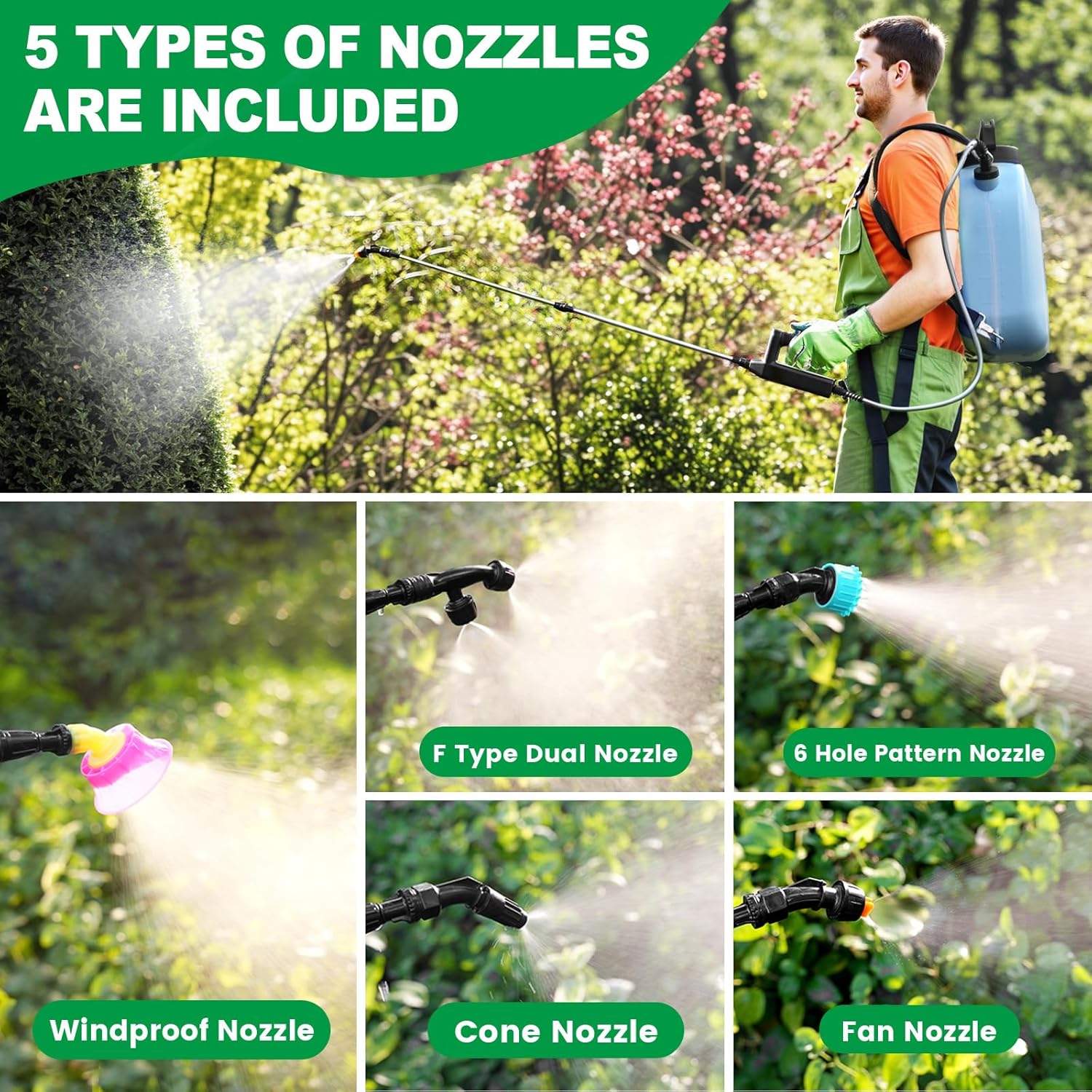 Thumbnail 4 de SYLSTAR pompa irroratrice a batteria 12L con 3 velocità, indicatore e 5 ugelli regolabili