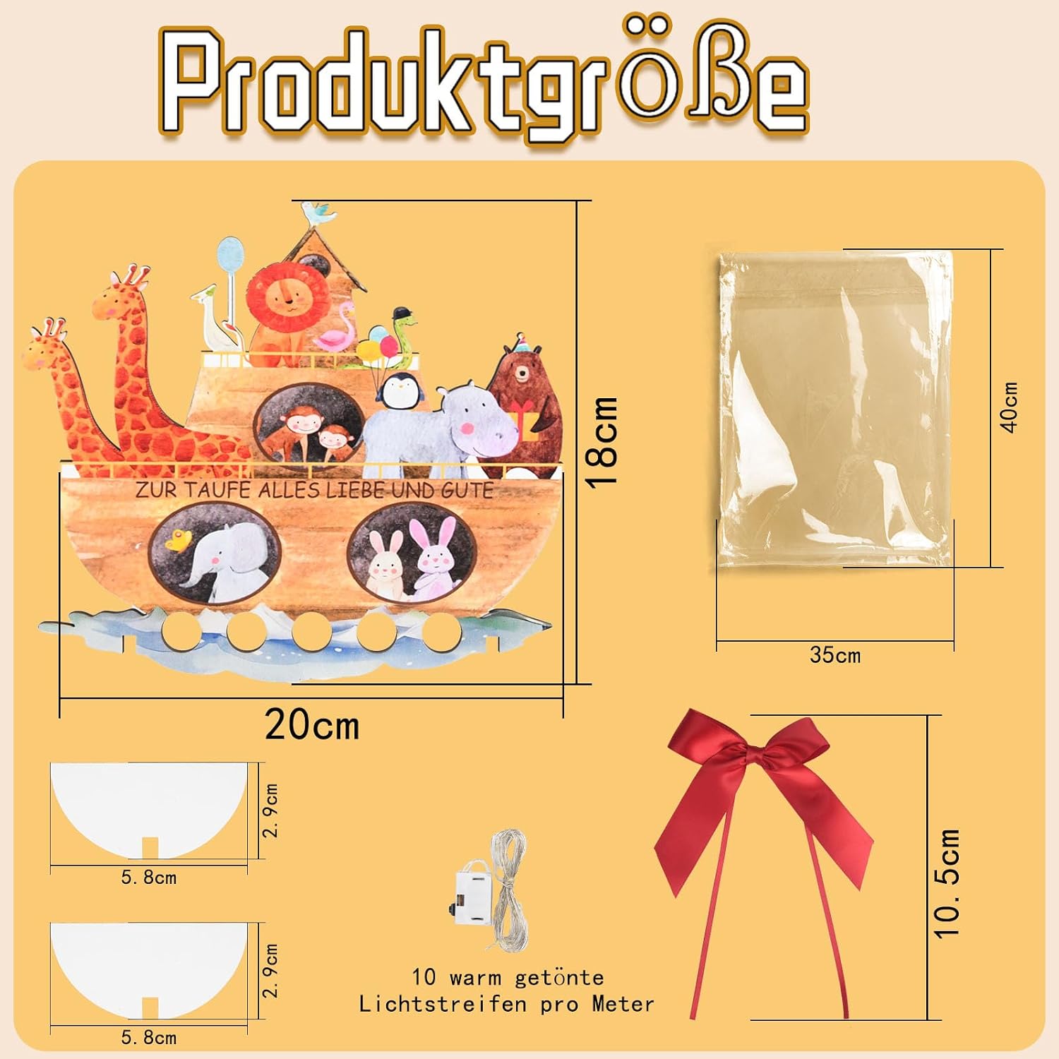 Thumbnail 2 de Arche Noah Taufgeschenk Holz 20×18 cm
