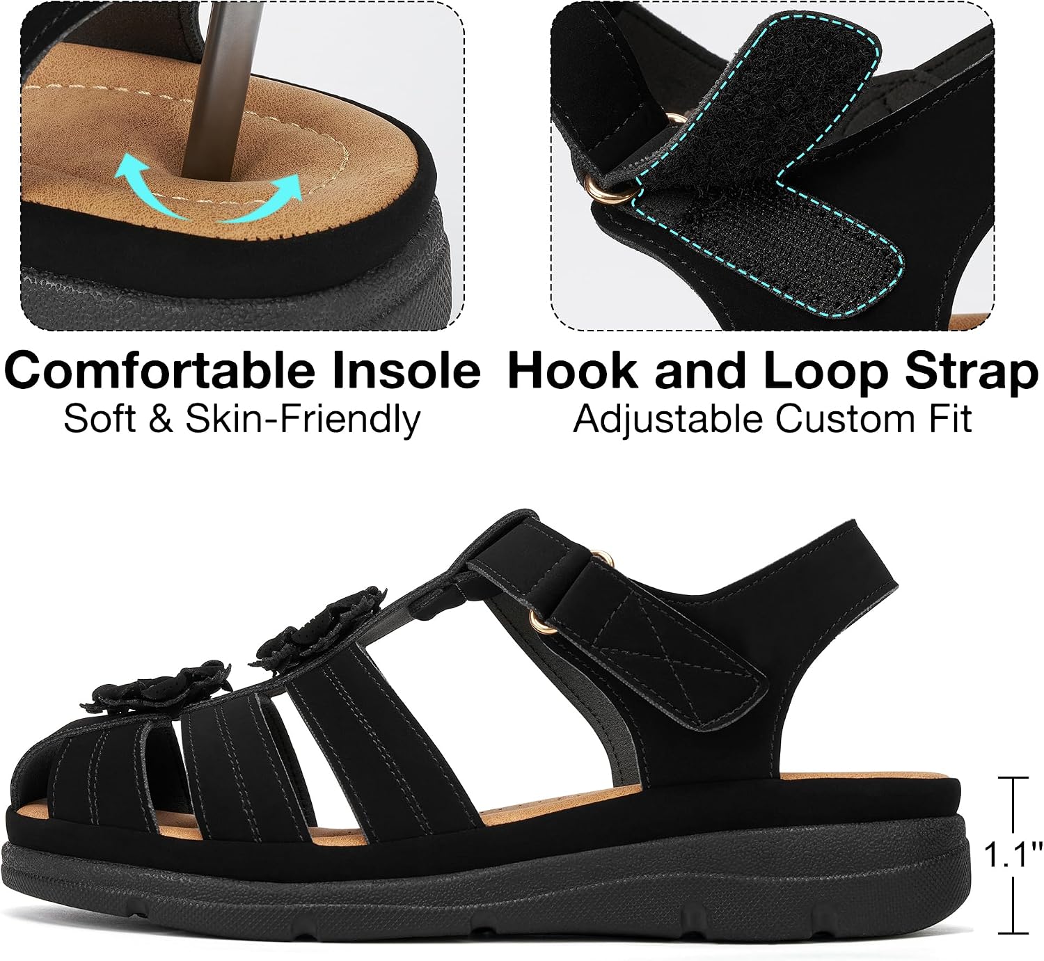 Detalle 2 de Alicegana Closed-Toe Sandals with Memory Foam