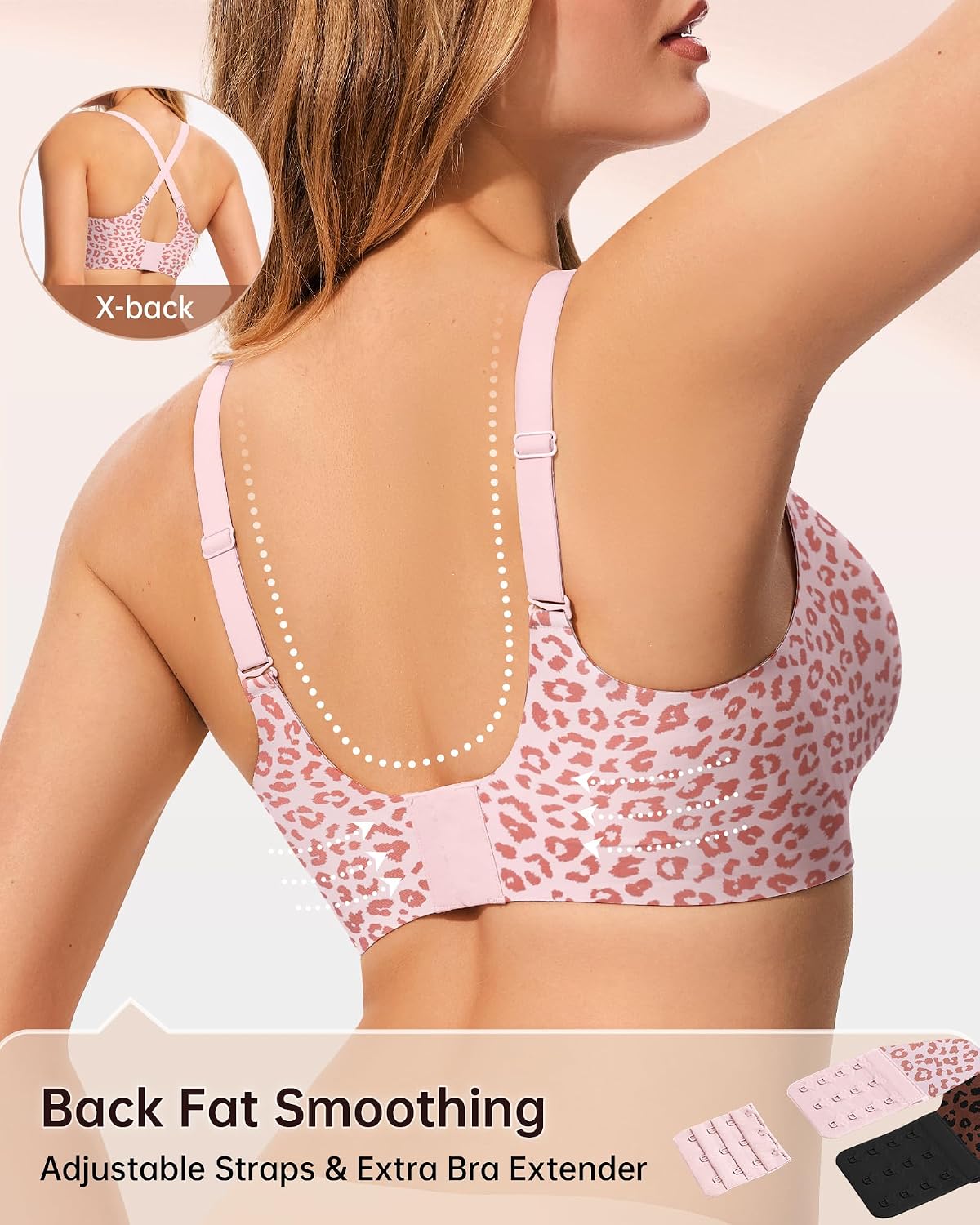 Detalle de LetsJoli Wireless Jelly Bralettes for Women — Seamless Push-Up, Full Coverage, No Underwire