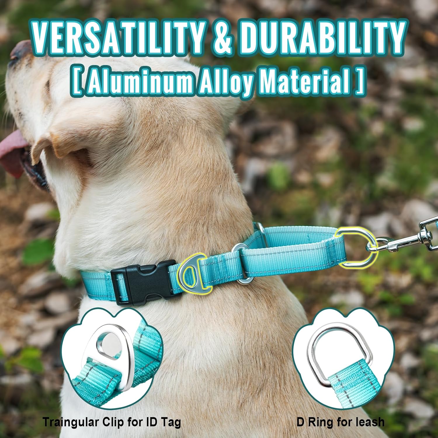 Detalle de Arblina Martingale Dog Collar with Reflective No-Pull Design