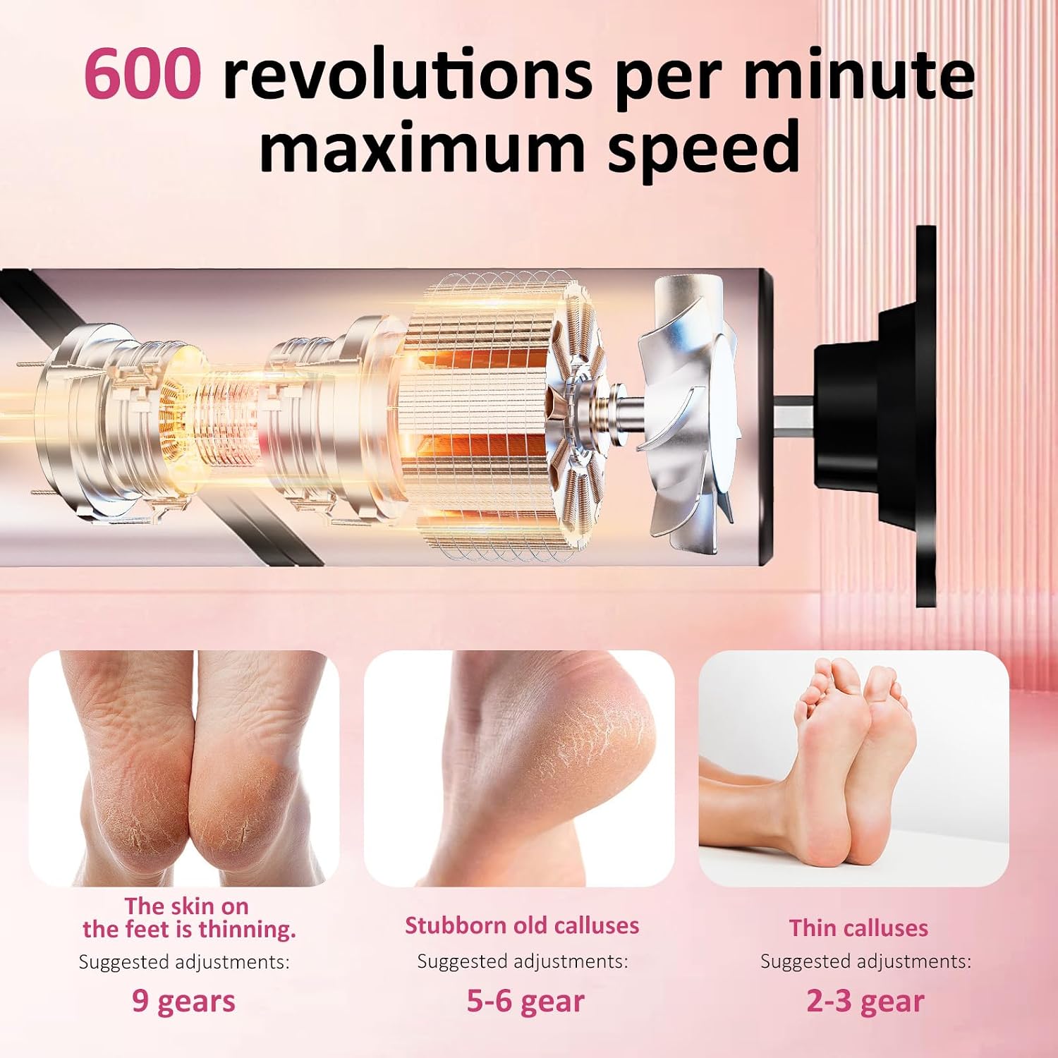 Detalle 1 de MIFXIN electric callus remover 9 speeds