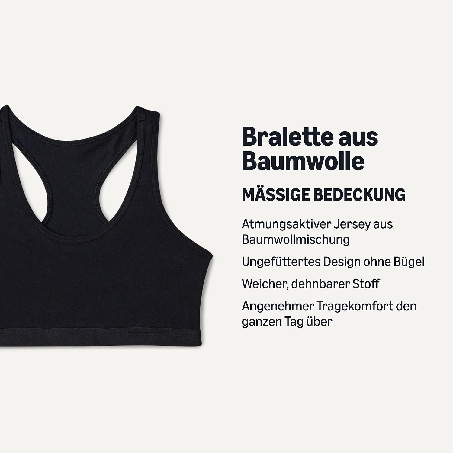 Detalle de Amazon Essentials Mädchen Bustier, Crop-Top-Bralette aus Baumwoll-Jersey – 2er Pack