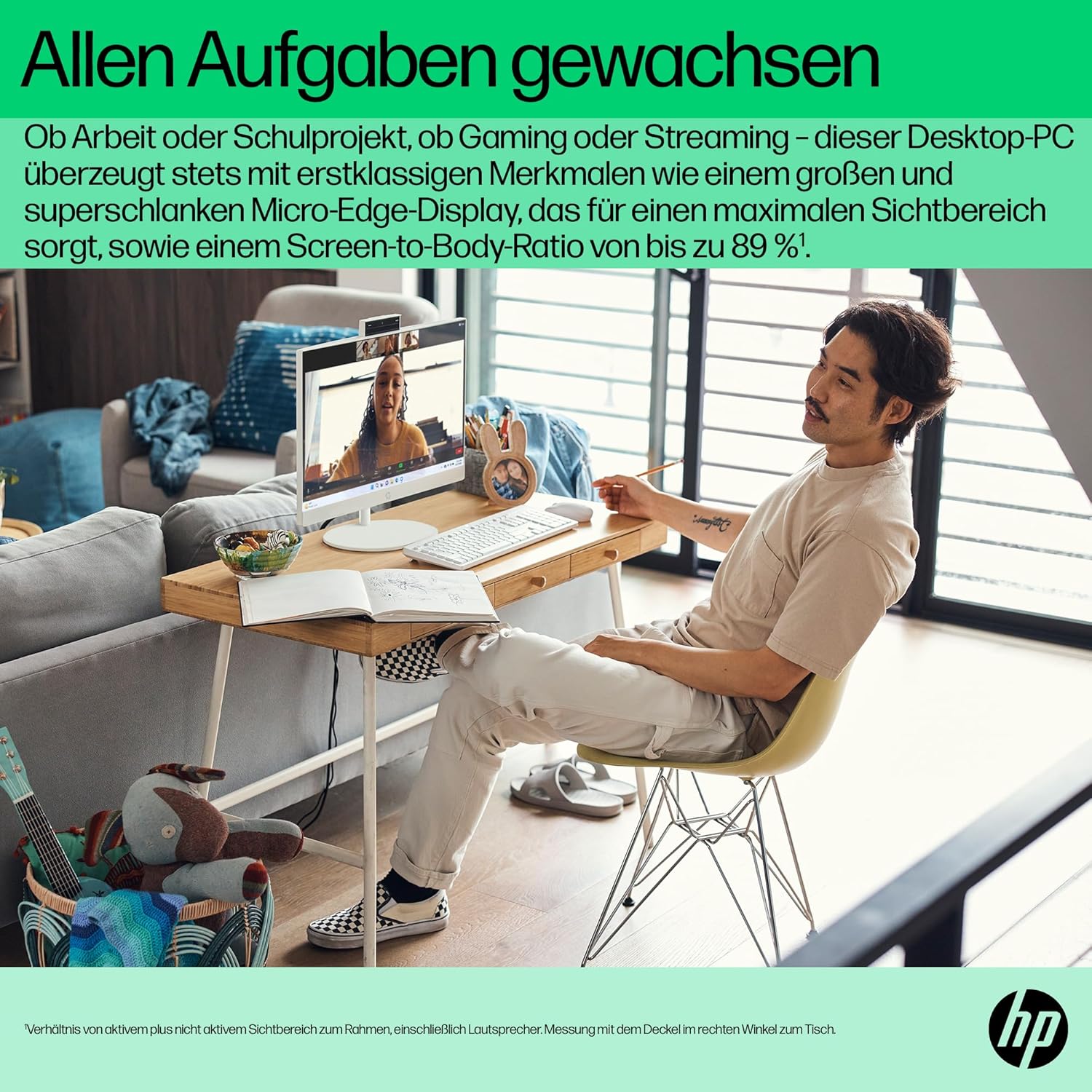 Thumbnail 2 de HP All-in-One PC mit 23,8" FHD-Display, Intel Core i5-1335U, 16 GB RAM, 512 GB SSD und Windows 11 Home (weiß)