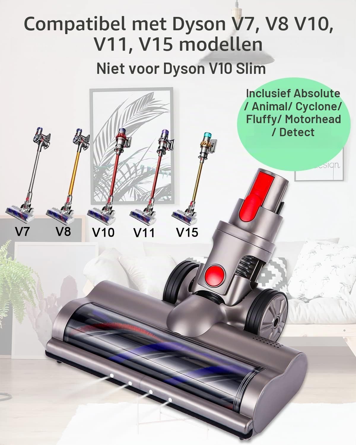 Thumbnail 1 de NEFLSI elektrische vloerzuigmond, model NEFLSI, met ledverlichting en extra rolborstel