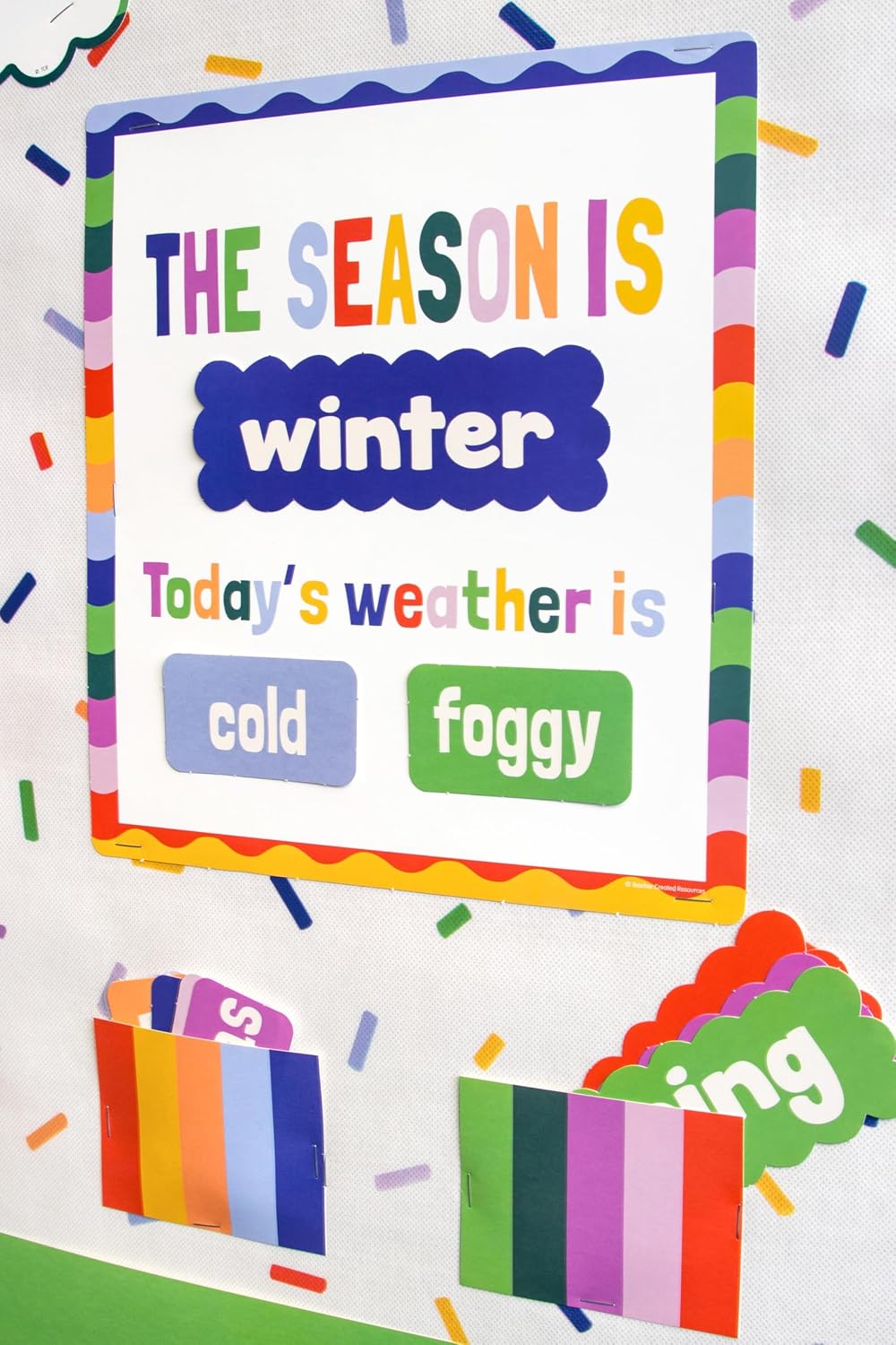 Detalle 2 de Teacher Created Resources Classroom Calendar Bulletin Board, 110 Pieces