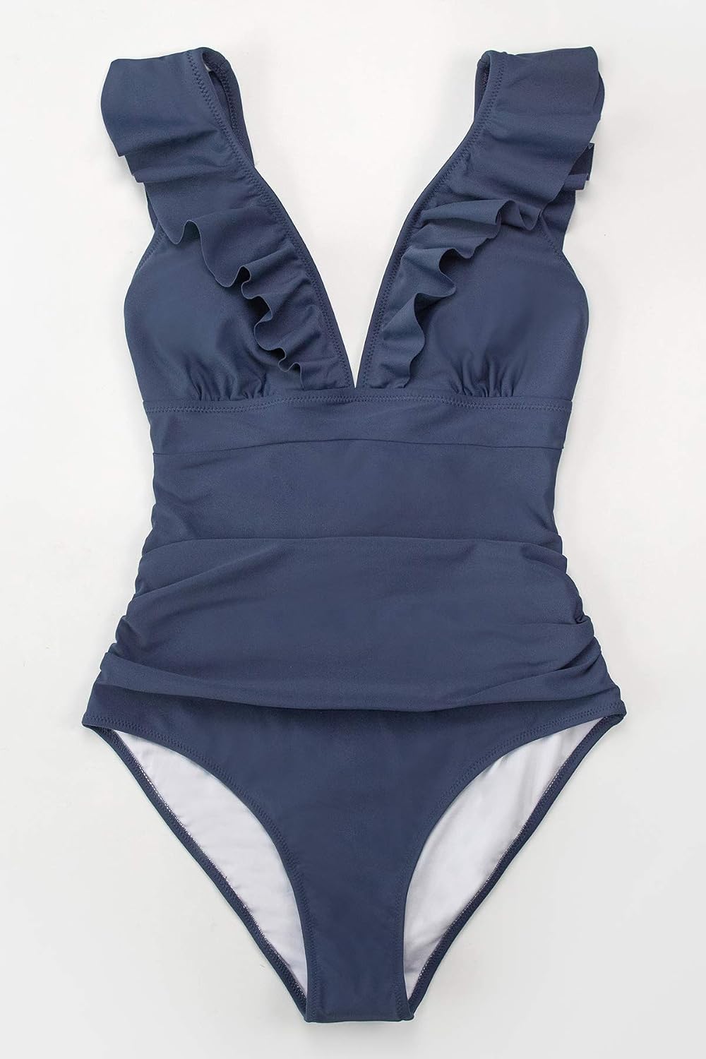 Detalle de Maillot de bain CUPSHE une pièce à col en V, bonnets rembourrés amovibles et laçages dos