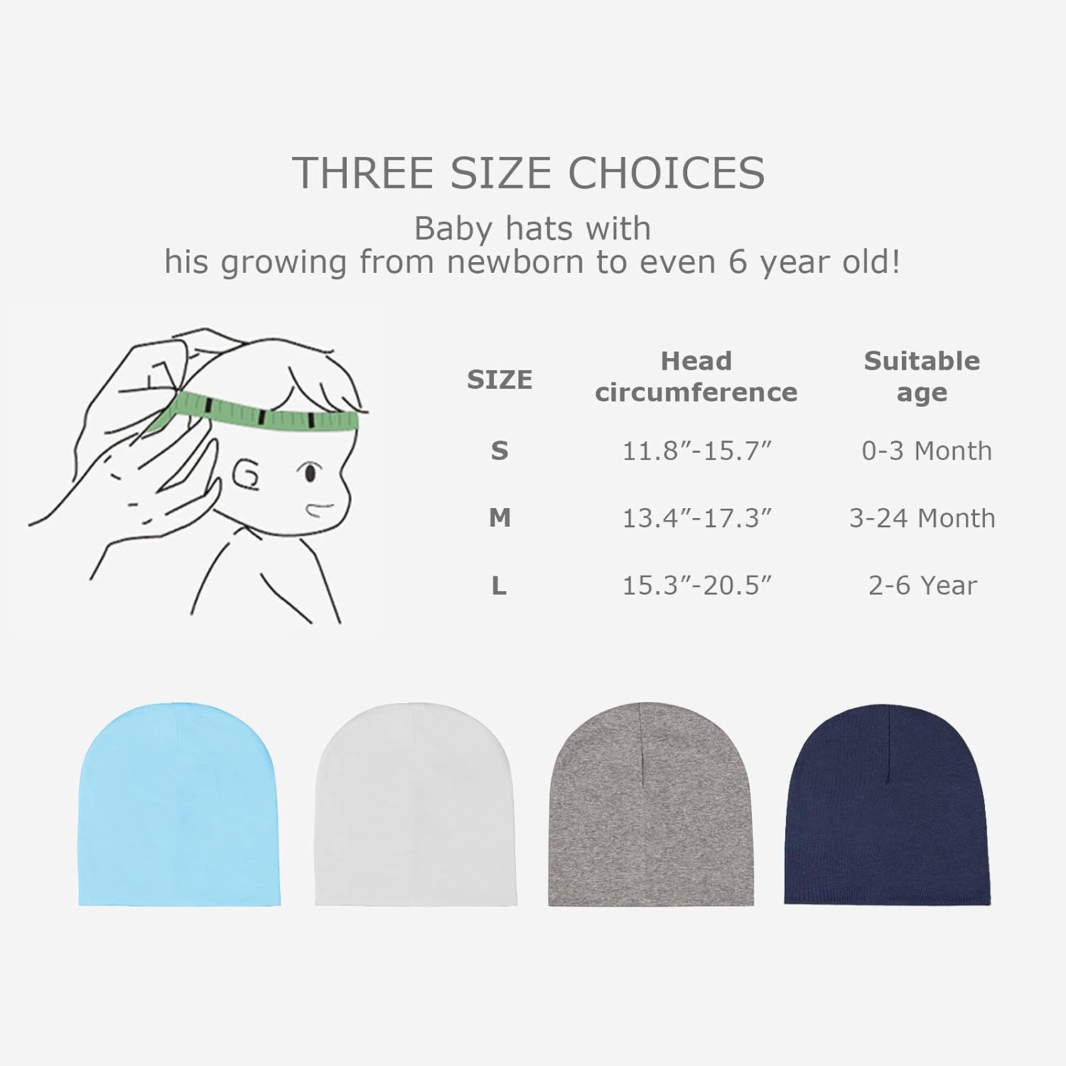 Thumbnail 6 de DRESHOW 4 Pieces Baby Beanie Knit Hats — Soft Cotton-Poly Blend for Newborns and Toddlers