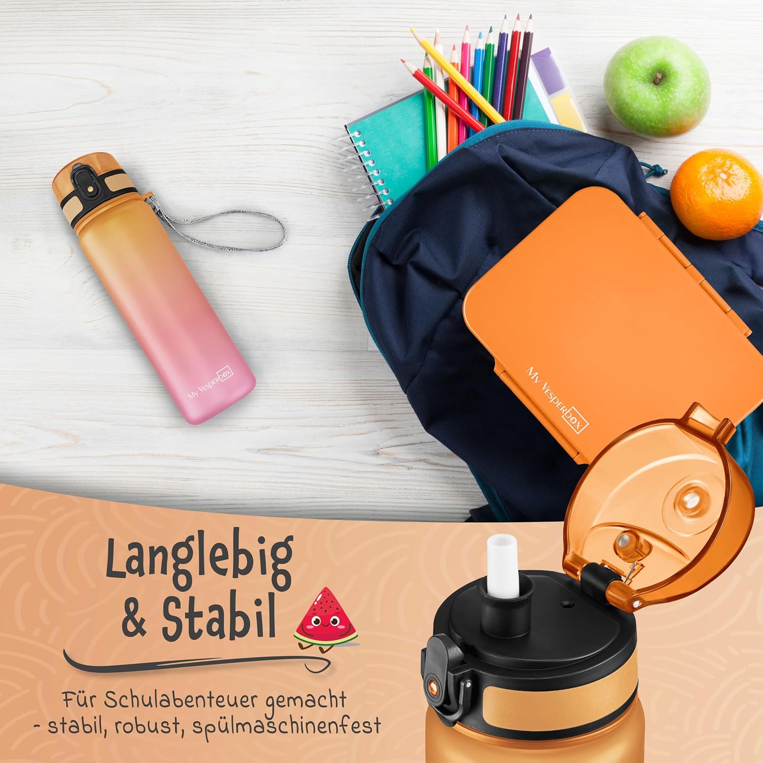 Thumbnail 5 de My Vesperbox Trinkflasche Kinder 500ML – Auslaufsicher, BPA-frei & Komplett-Set