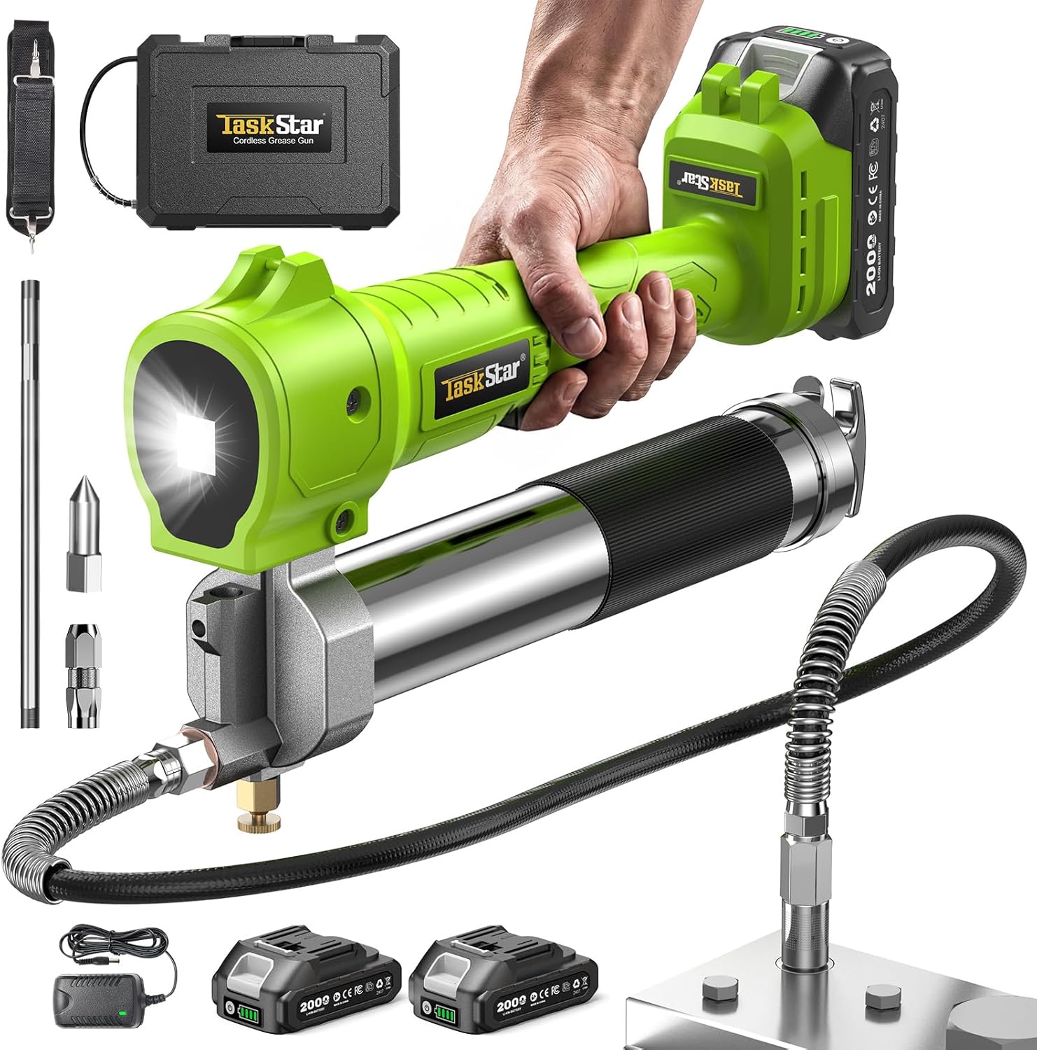 TaskStar Battery Grease Gun 2-Battery Kit 🛠