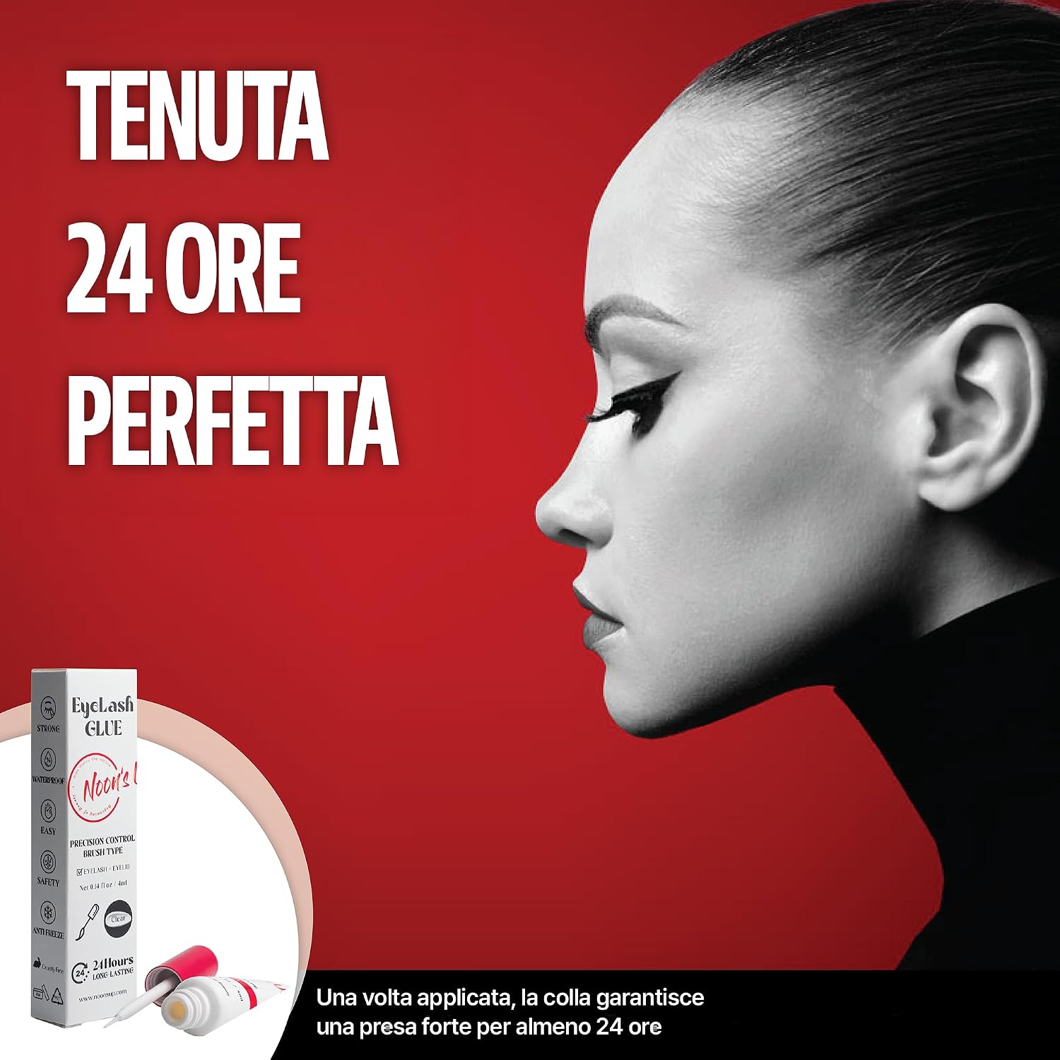 Detalle 2 de NOON'S UP Colla per Ciglia Finte senza Formaldeide 4ml Nero