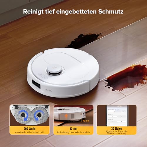 Detalle de roborock Qrevo S5V Saugroboter mit Wischfunktion und hebarem Wischmopp