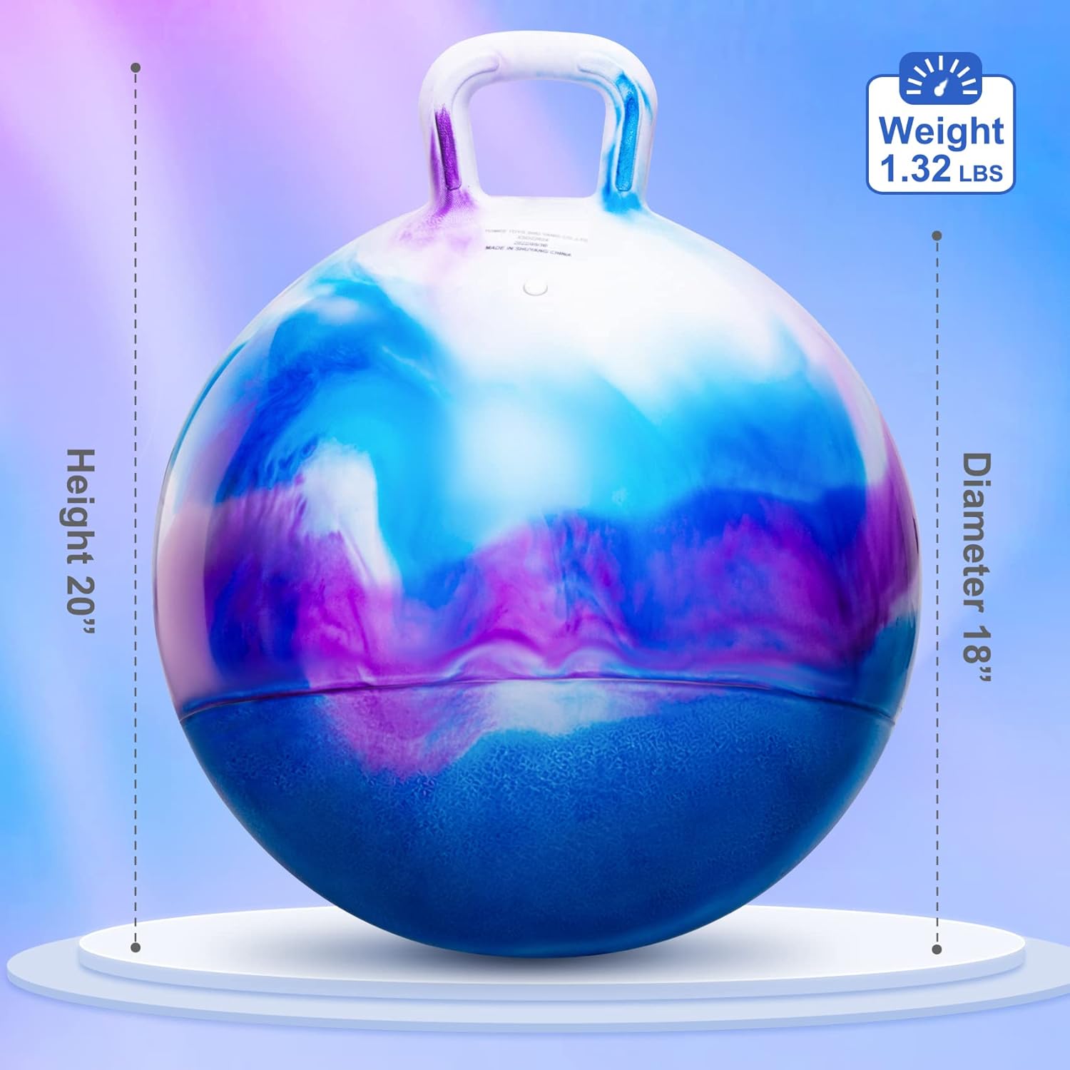 Thumbnail 1 de PlayZap 18-Inch Kids' Hopper Ball with Handle: Safe, Durable Indoor/Outdoor Fun