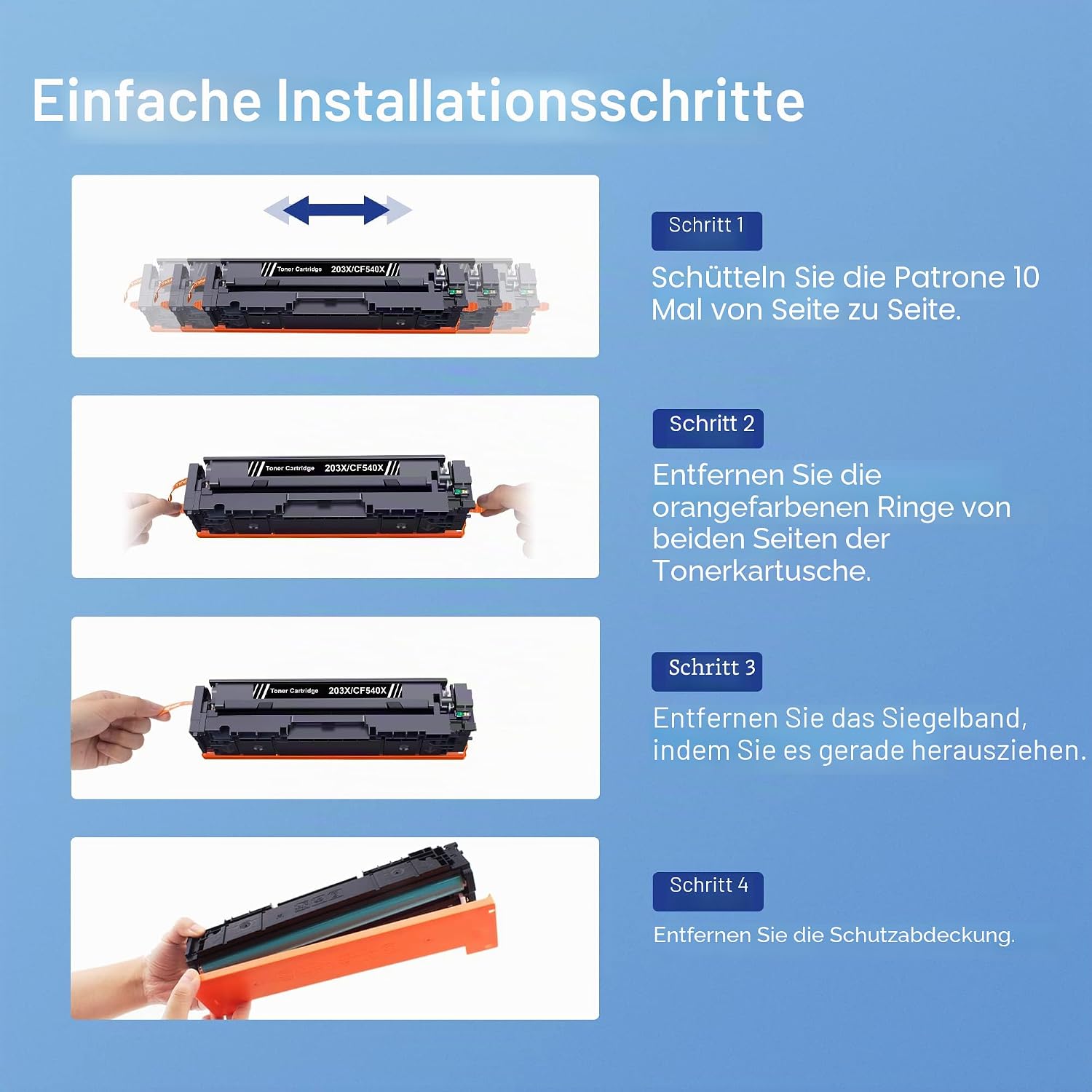 Detalle de GPC IMAGE 203X Schwarz – kompatibel mit HP 203X/203A CF540X CF540A, 2er-Pack