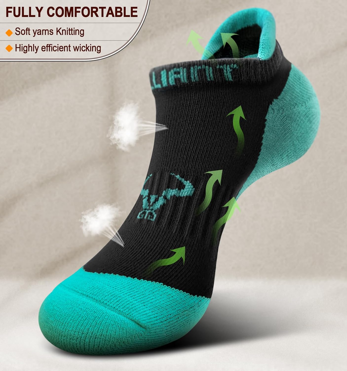 Thumbnail 5 de BULLIANT Calzini Sportivi Donna – 6 paia, Cuscino Completo con Linguetta sul Tallone