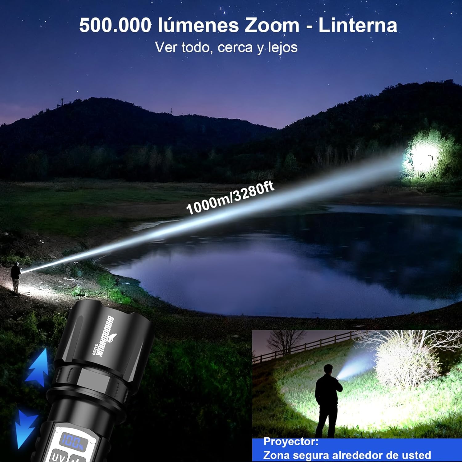 Thumbnail 1 de Shadowhawk S1929 linterna 1.000.000 lúmenes