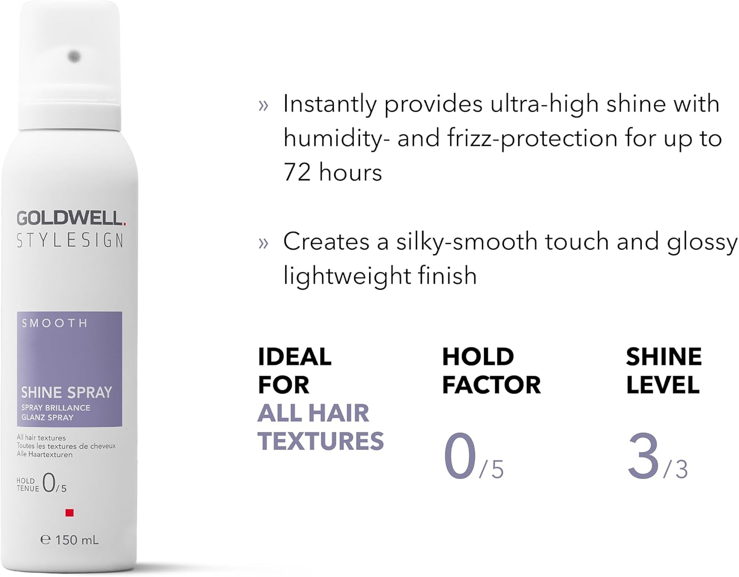 Thumbnail 1 de Goldwell StyleSign Shine Spray (150ml) for ultra-high shine and up to 72h humidity & frizz resistance