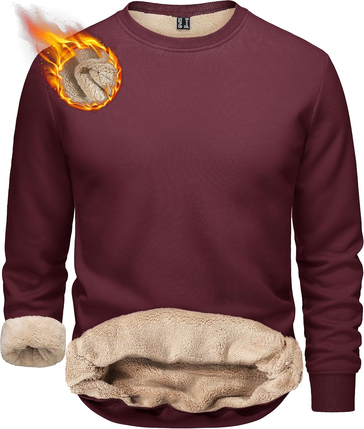 Thumbnail 4 de TACVASEN Herren Fleece Pullover mit Fleecefutter