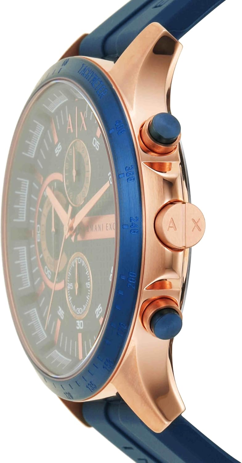 Detalle de Armani Exchange orologio da uomo con cronografo al quarzo, cassa da 46 mm e cinturino in silicone
